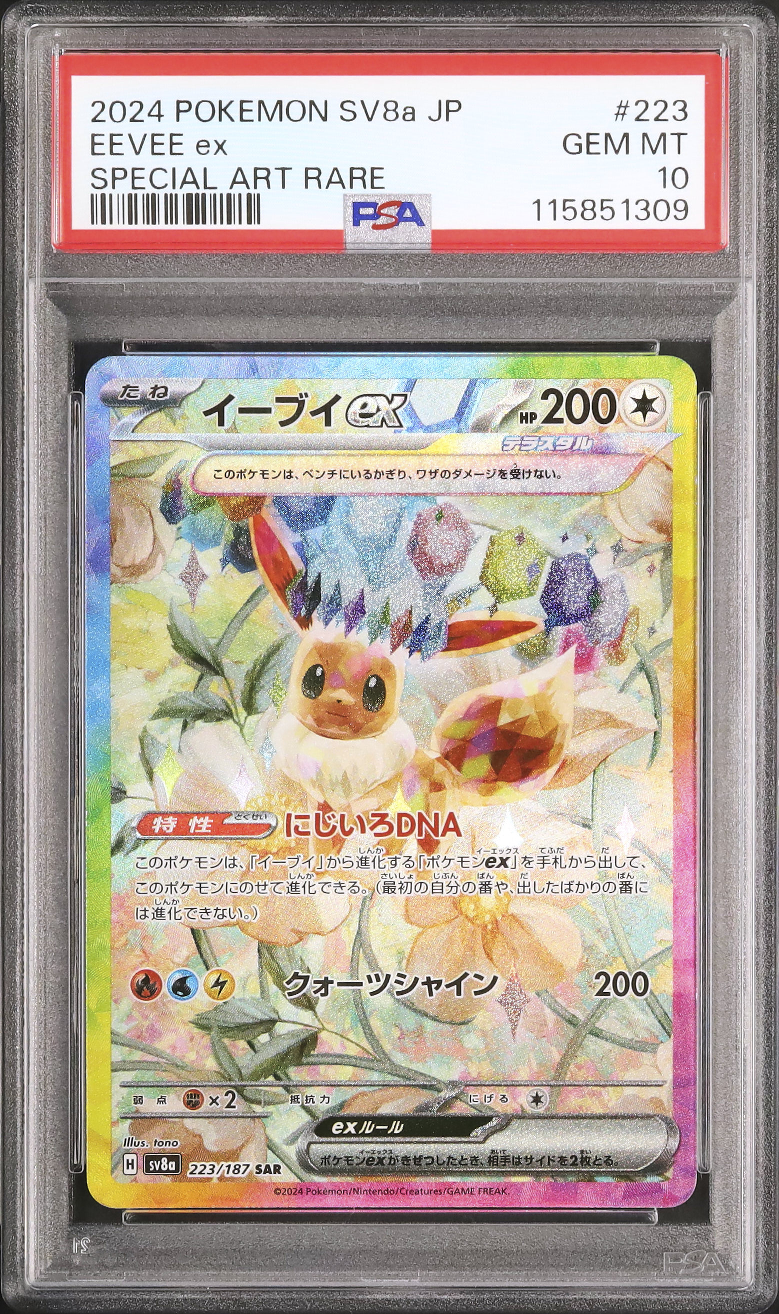 2024 イーブイex SAR テラスタルフェスex 223/187 PSA10 2024 イーブイex SAR テラスタルフェスex 223/187 PSA10