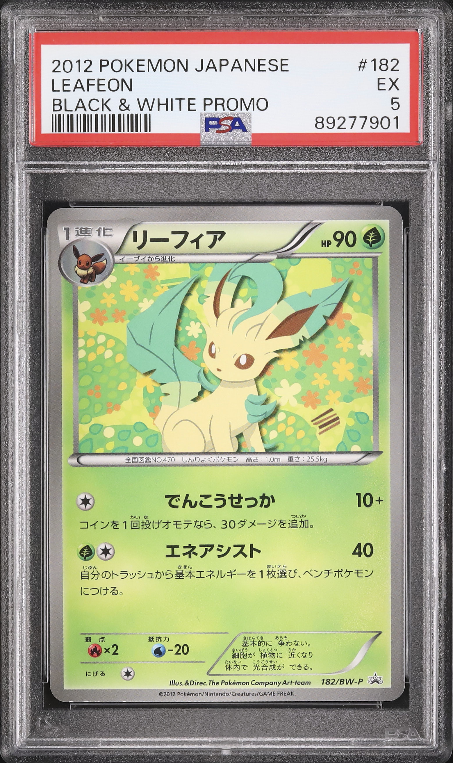 PSA10 リーフィア プロモ イーブイコレクション 182 2012 182/BW-P リーフィア： コレクションファイル イーブイ