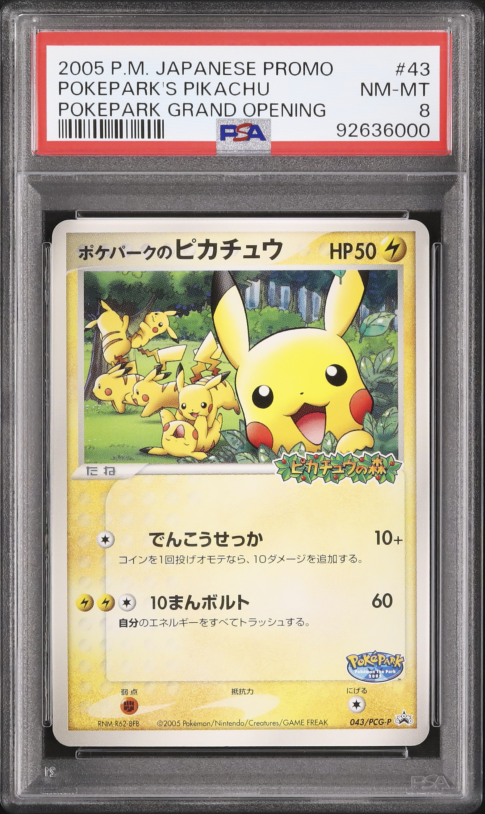 2005 Pokepark's Pikachu PSA 8 - Cardova Japan