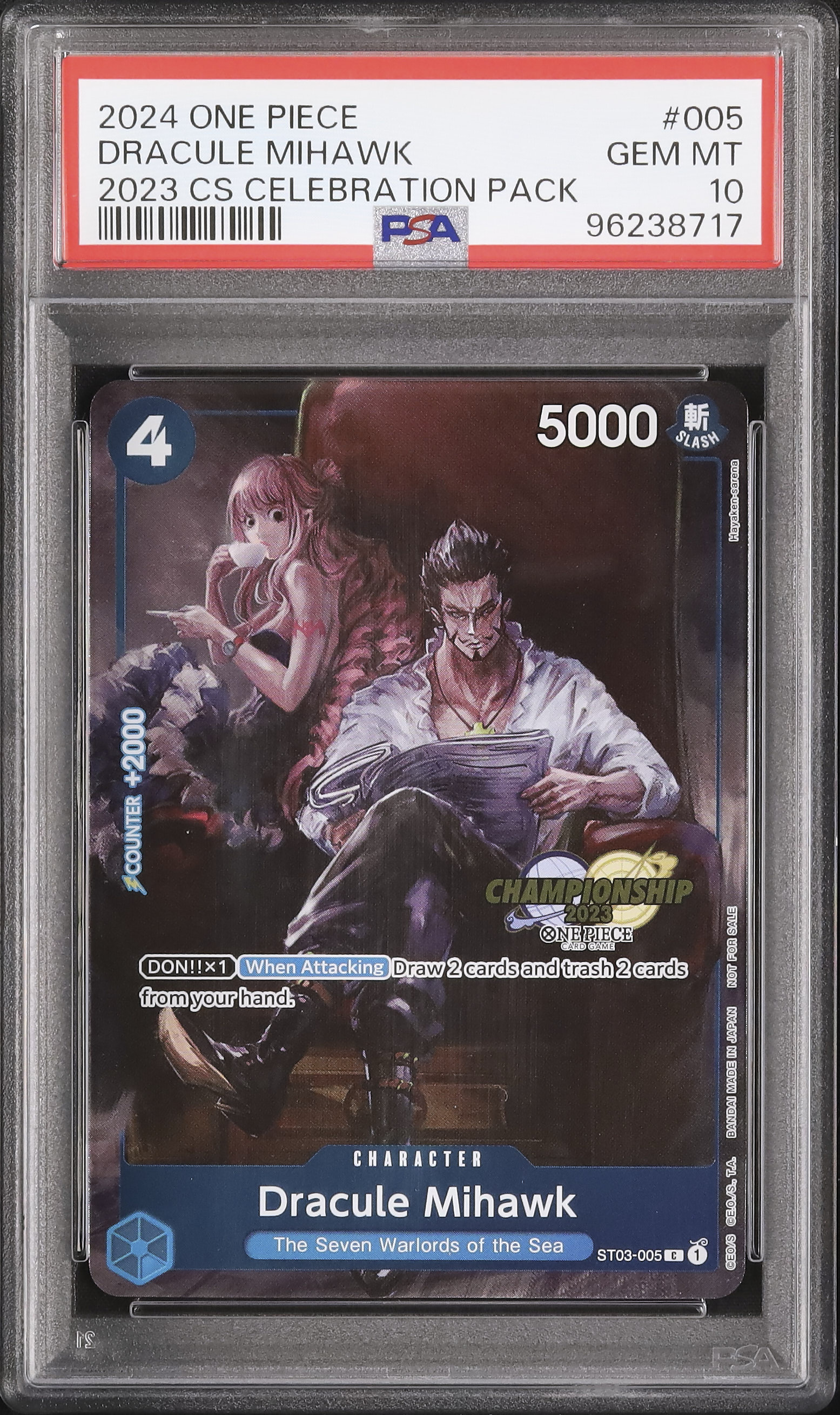 2024 Dracule Mihawk PSA 10 Alternate Art - Cardova Japan
