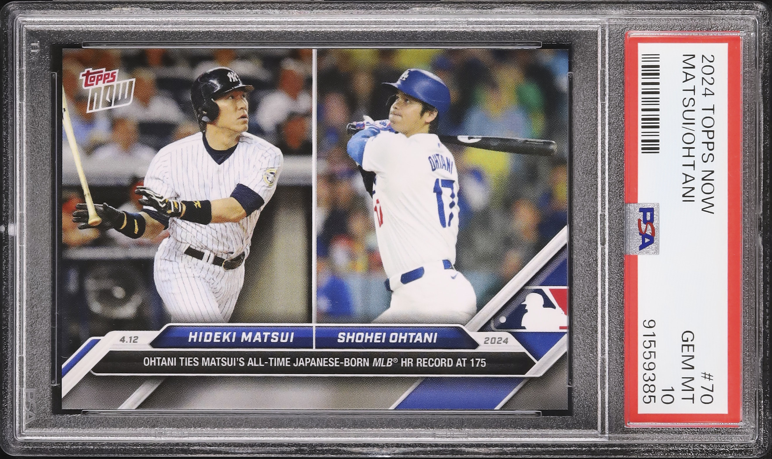 psa10 大谷翔平　松井秀喜 2024 松井秀喜/大谷翔平 PSA 10 - カルドバ
