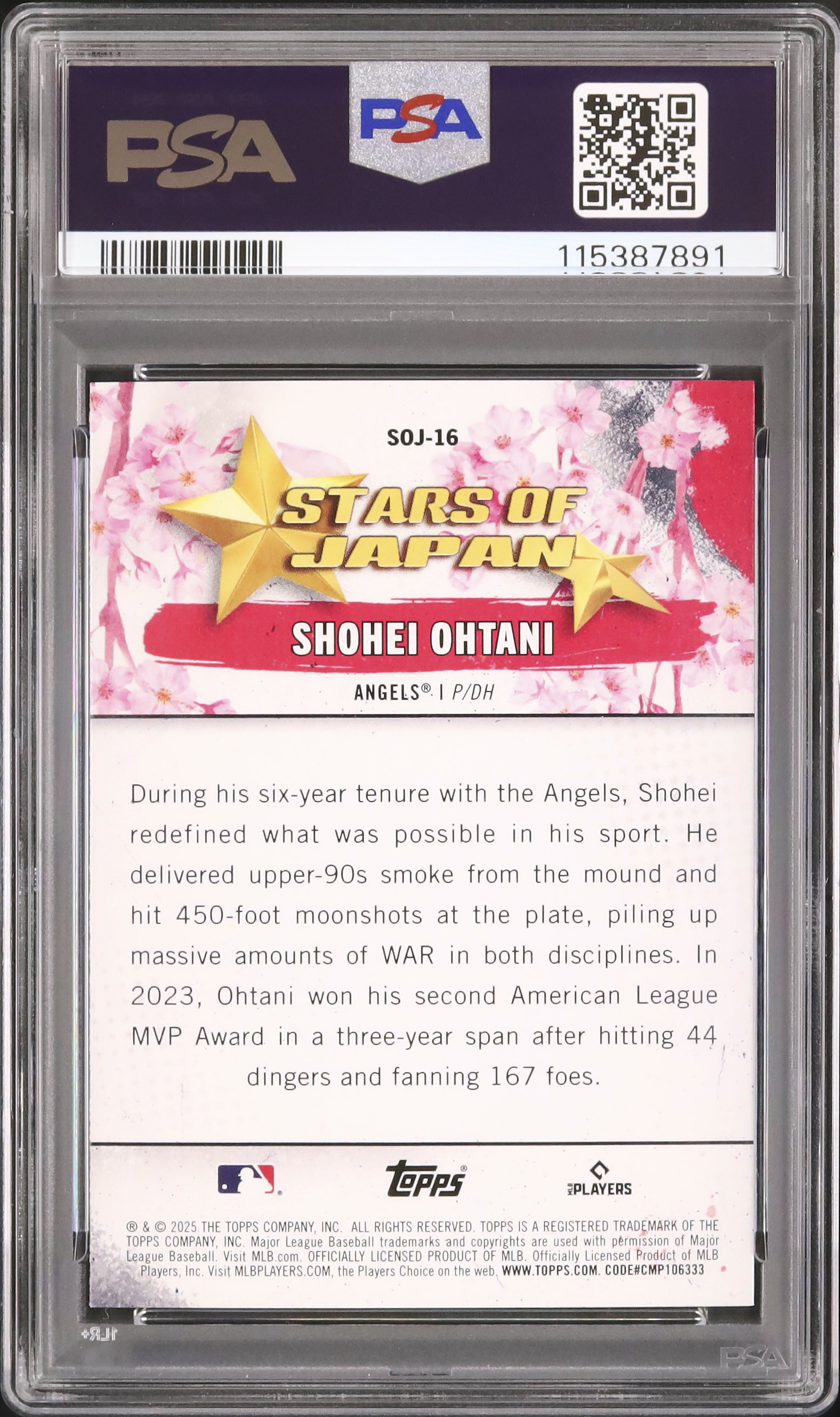 2025 Shohei Ohtani PSA 10 - Cardova Japan
