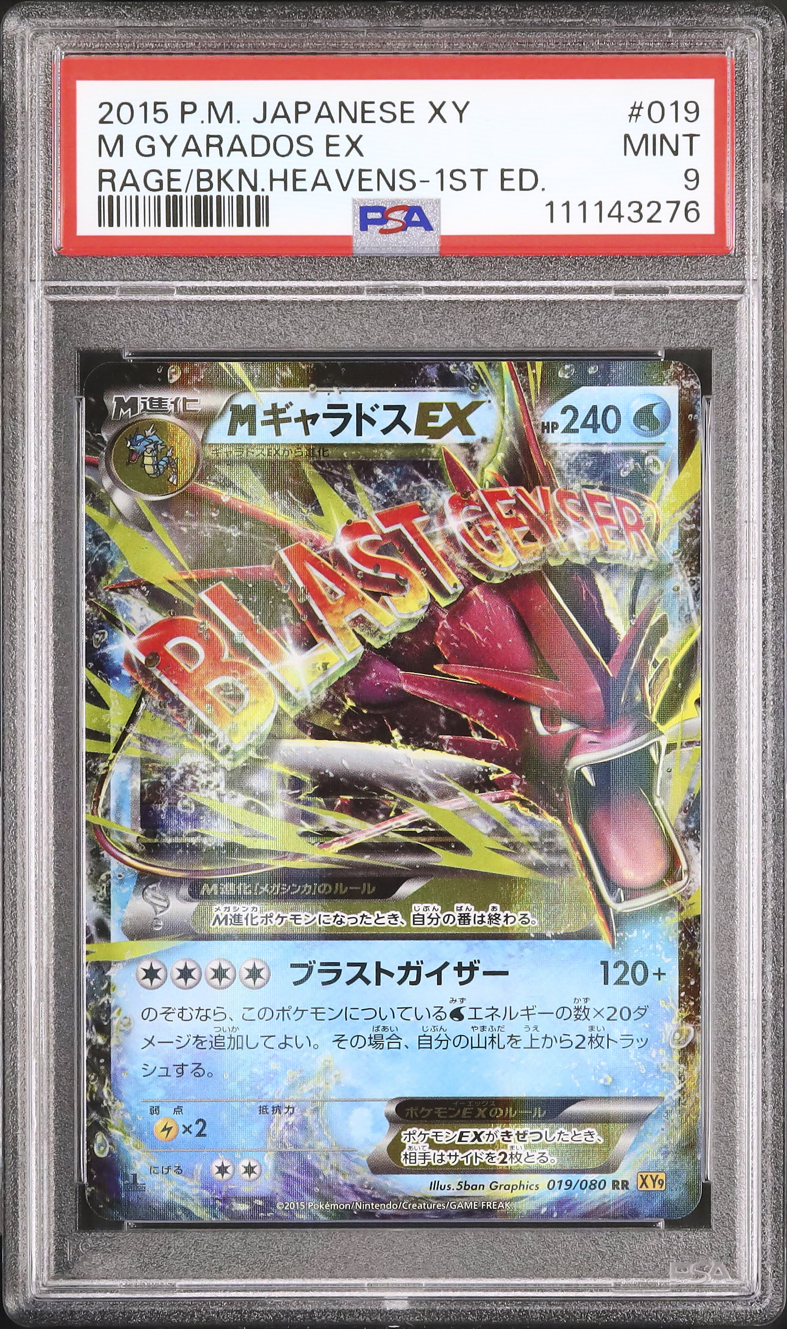 2015 M Gyarados EX PSA 9 1st Edition