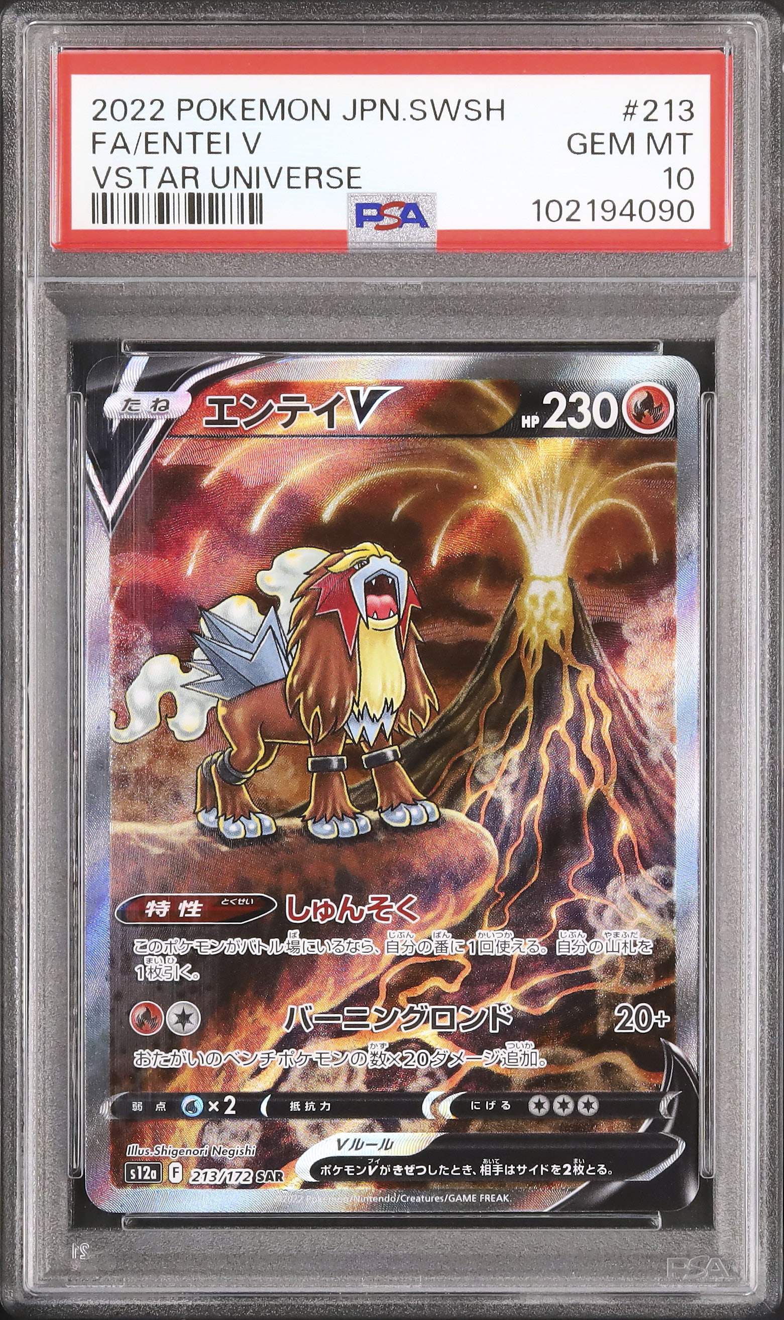 2022 ポケモン エンティ V PSA 10 2022 エンテイV PSA 10 フルアート - カルドバ