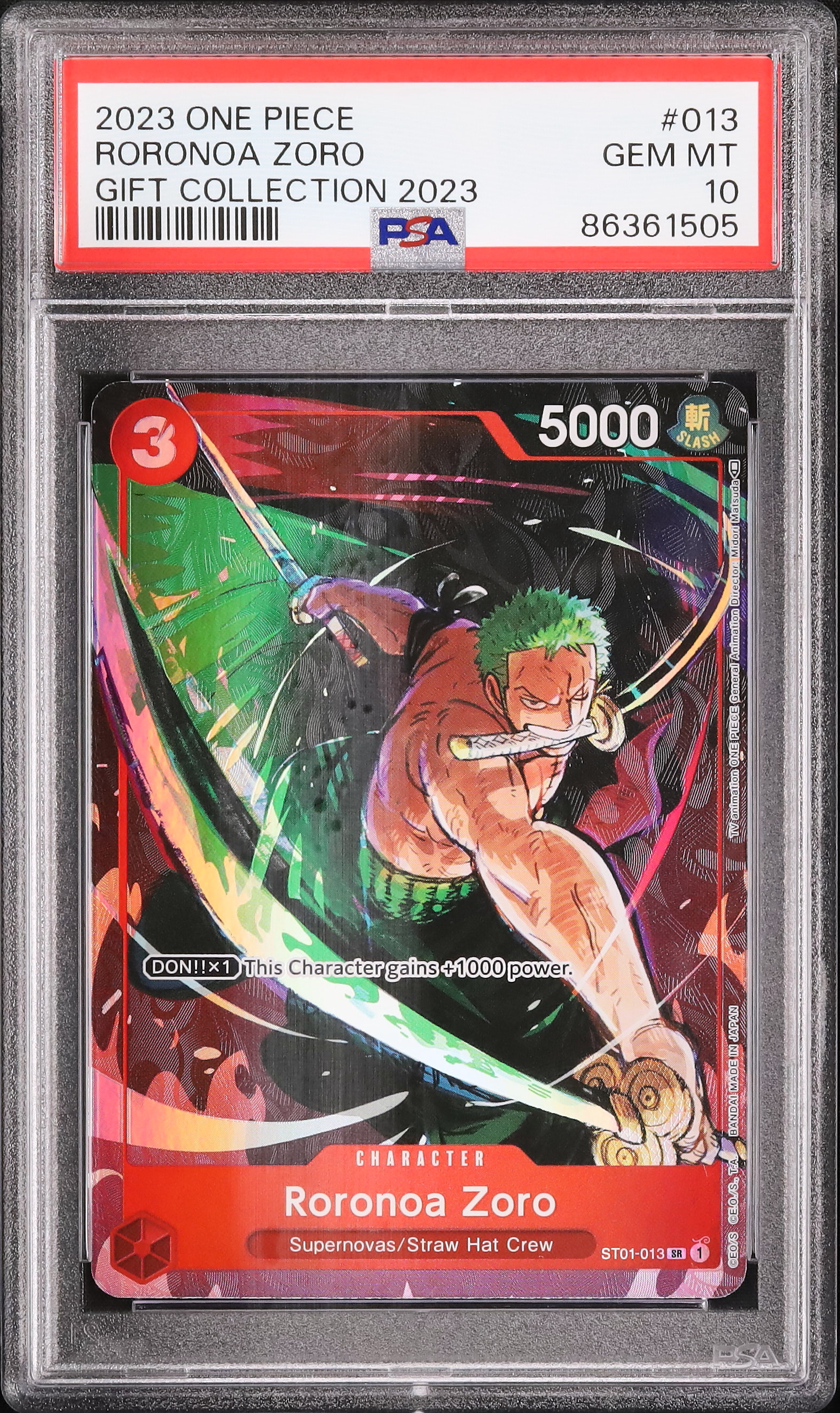 2022 ONE PIECE Roronoa Zoro カード 2023 Roronoa Zoro PSA 10 Alternate Art - Cardova Japan