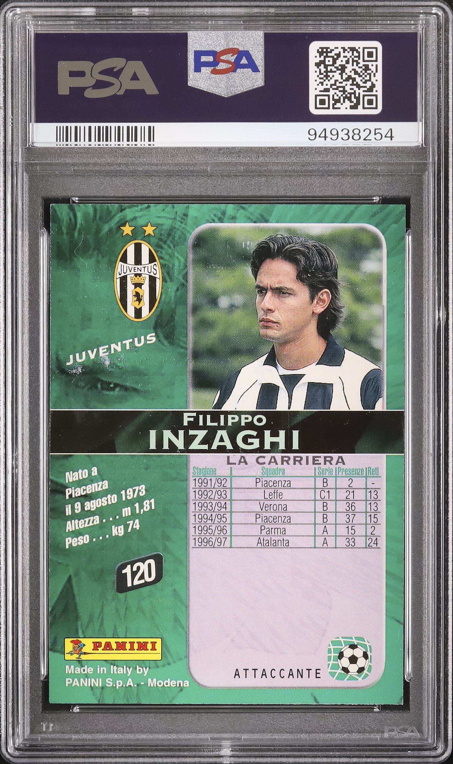 1997 Filippo Inzaghi PSA 5 - Cardova Japan