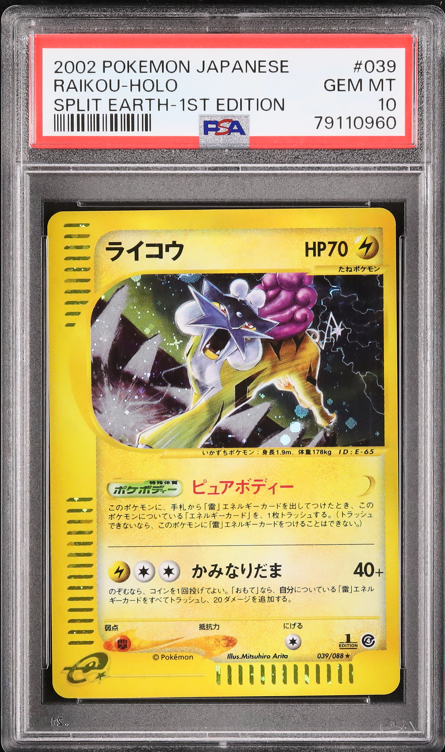 ライコウ　psa10 2002 1ST EDITION 2002 ライコウ PSA 10 1st エディション - カルドバ