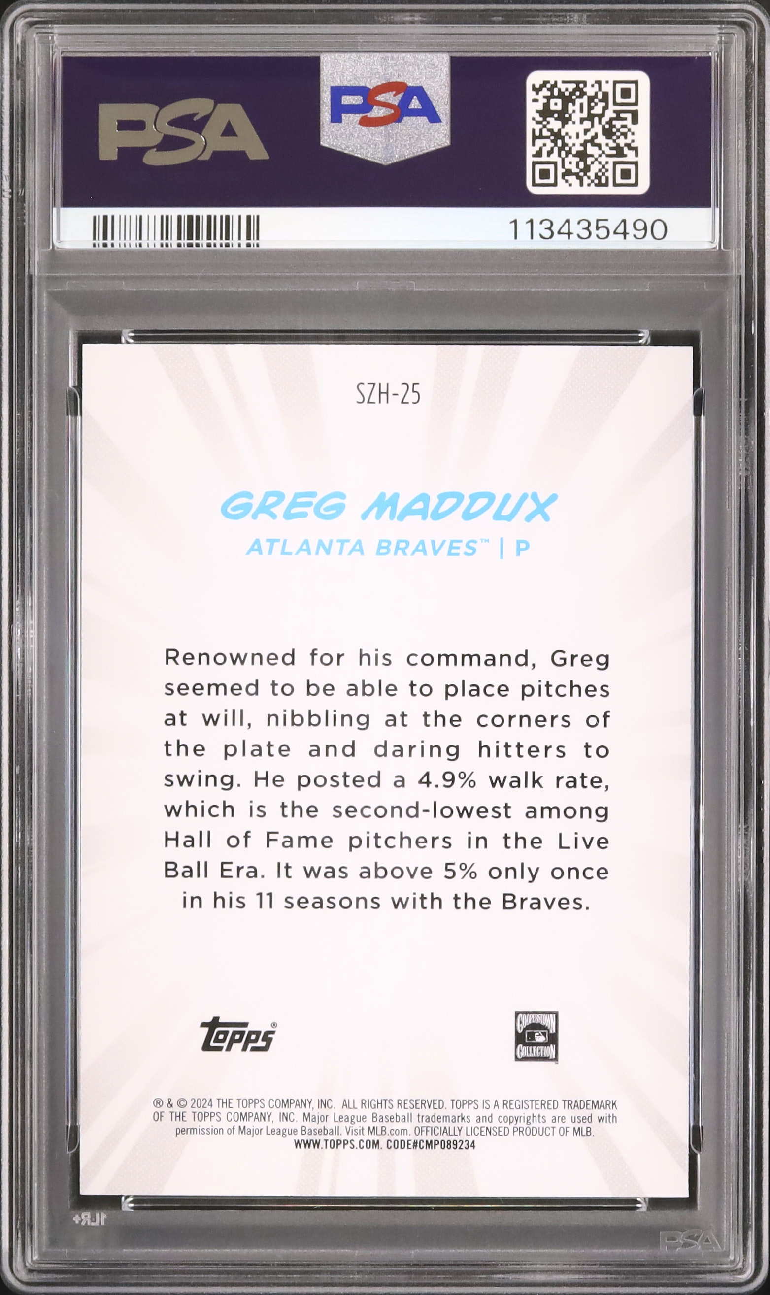2024 Greg Maddux PSA 10 - Cardova Japan