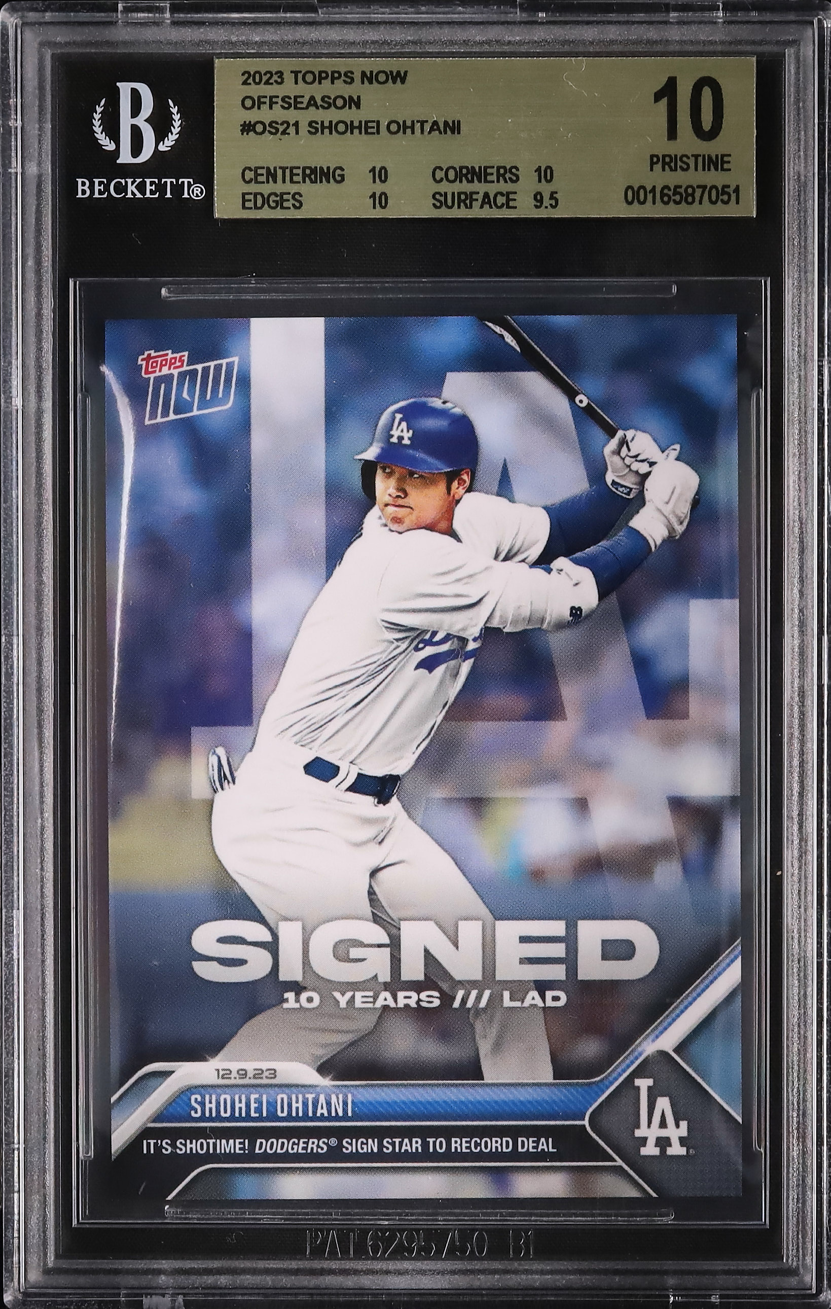 BGS10 BLACK みがく LABEL Topps NowOS19 大谷翔平 MVP