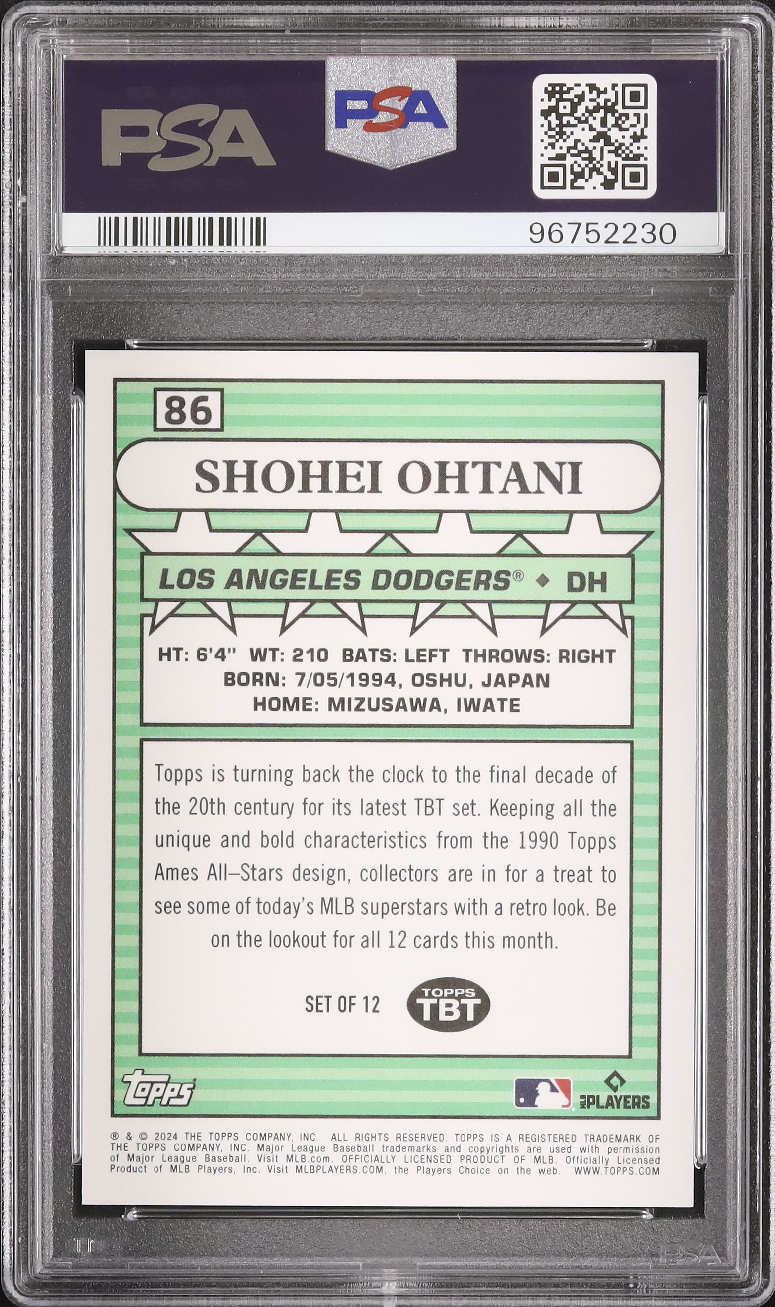 2024 大谷翔平 PSA 10 - カルドバ