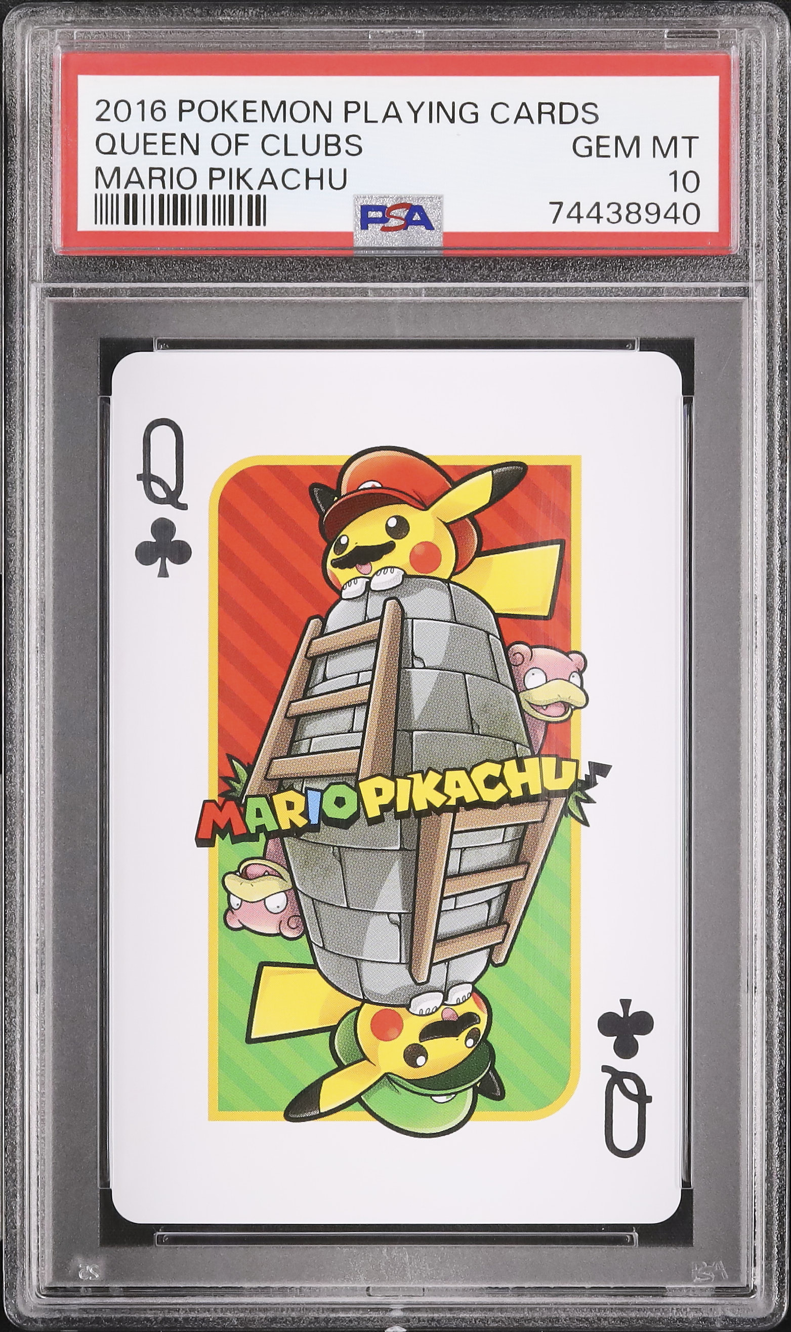 2016 Mario Pikachu PSA 10 Queen of Clubs