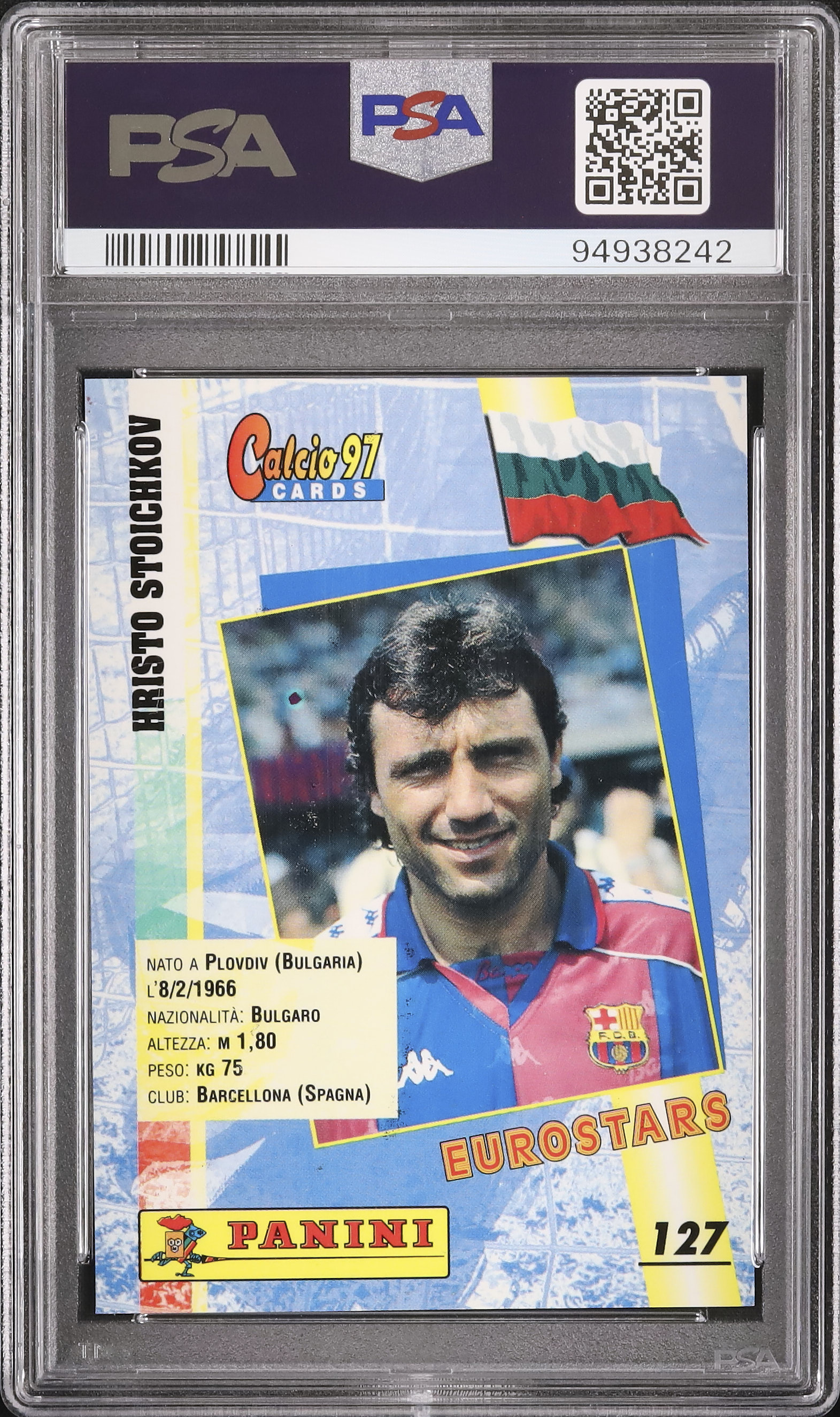 1996 Hristo Stoichkov PSA 8 - Cardova Japan