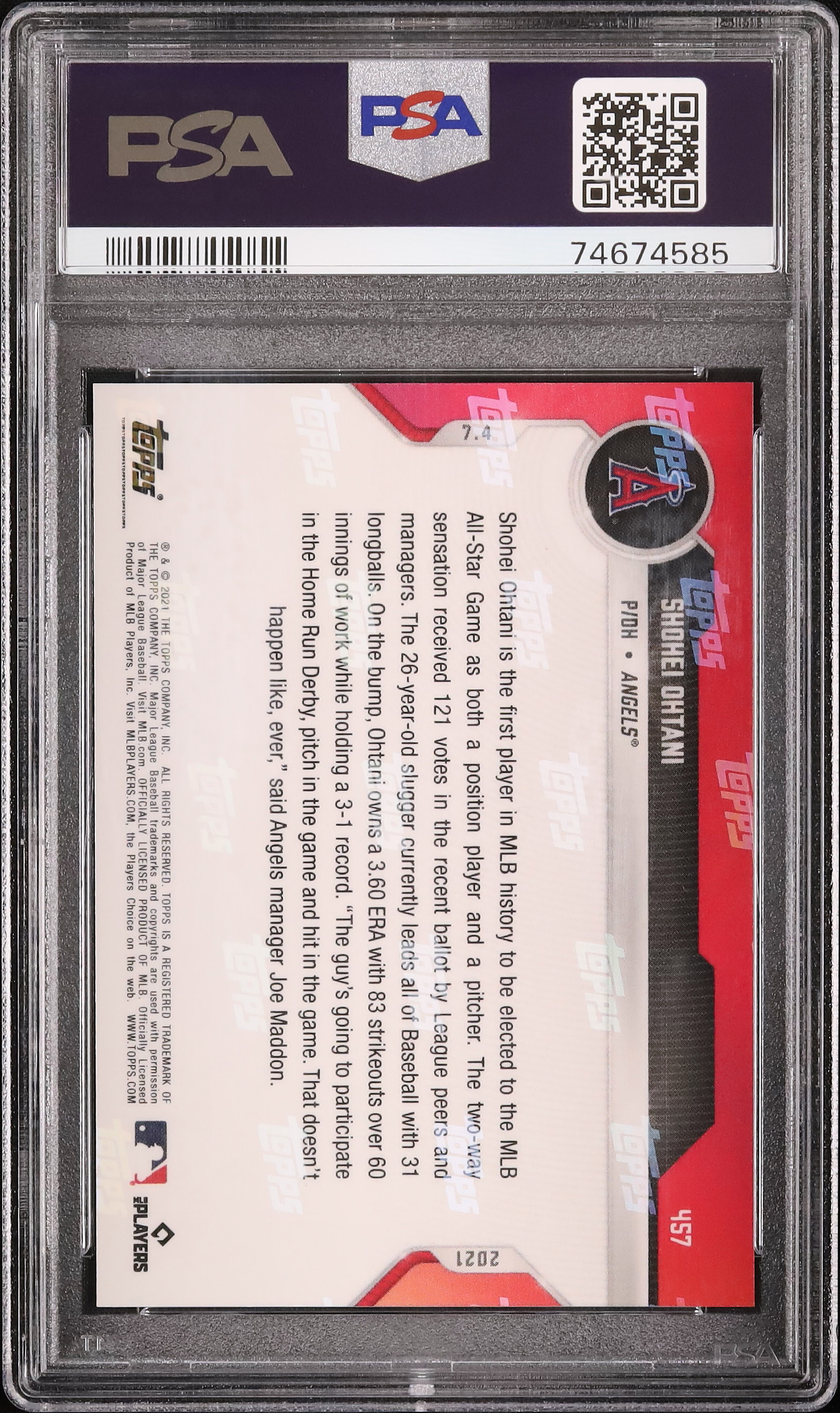 2021 大谷翔平 PSA 10 - カルドバ