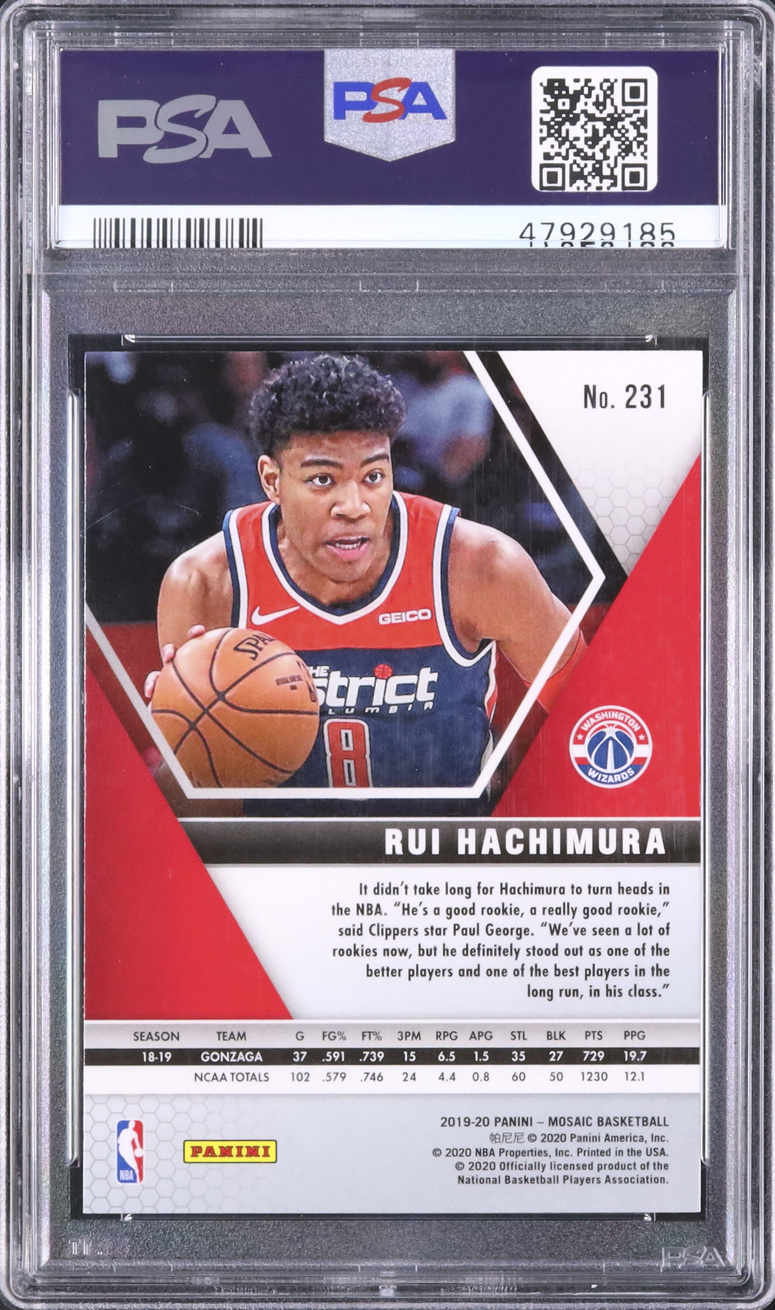 2019 Rui Hachimura PSA 10 RC - カルドバ