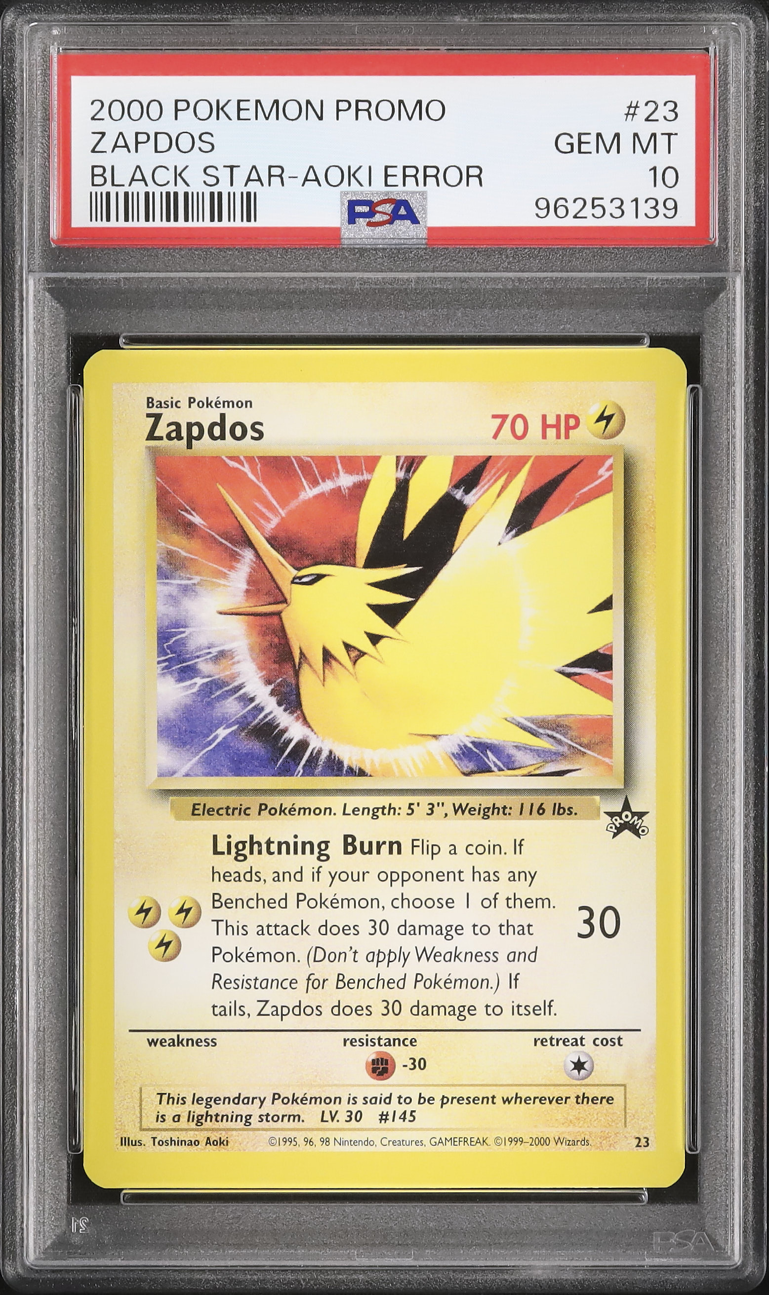 2000 Zapdos PSA 10 Aoki Error