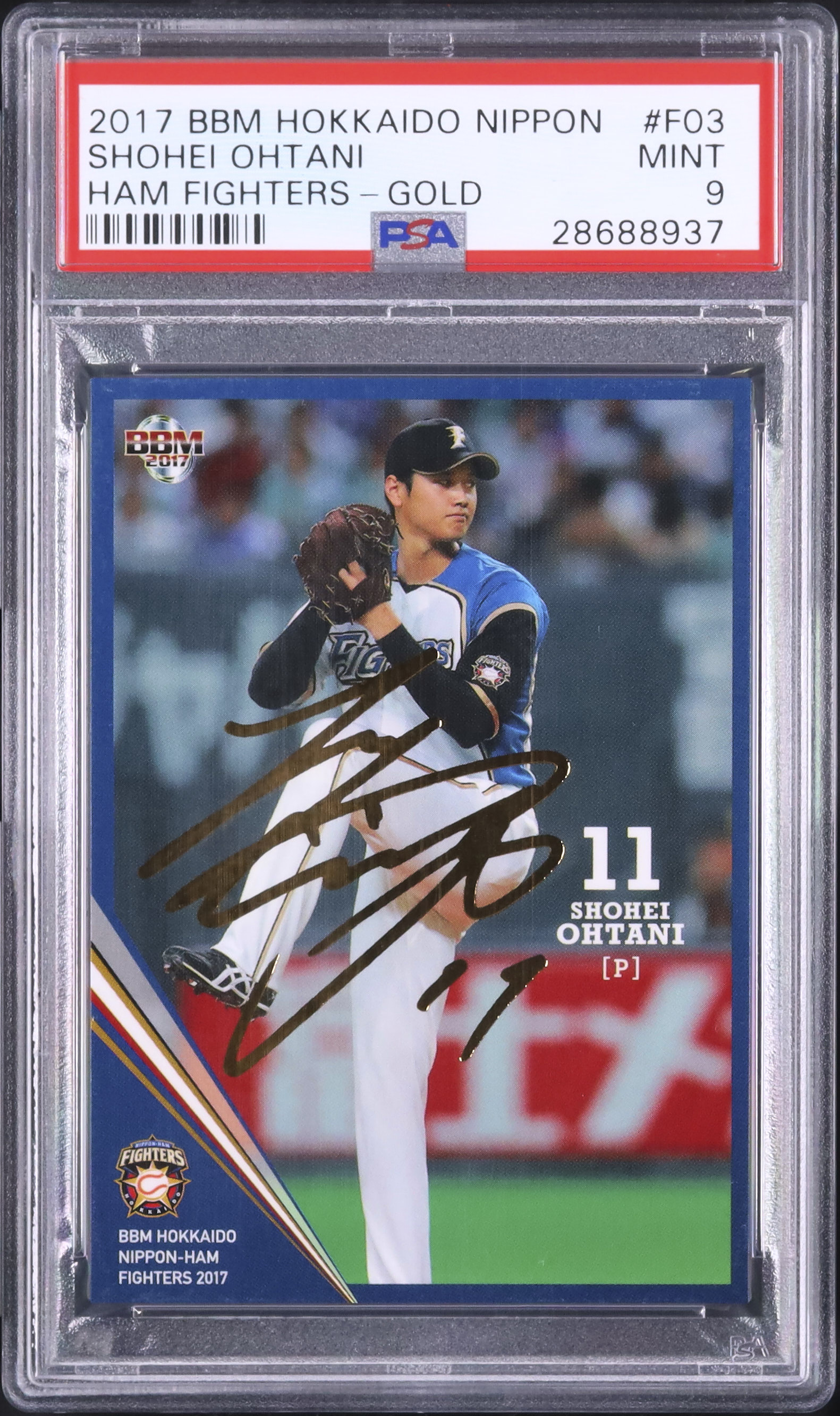 2017 大谷翔平 PSA 9 シリアル 箔押しサイン - カルドバ