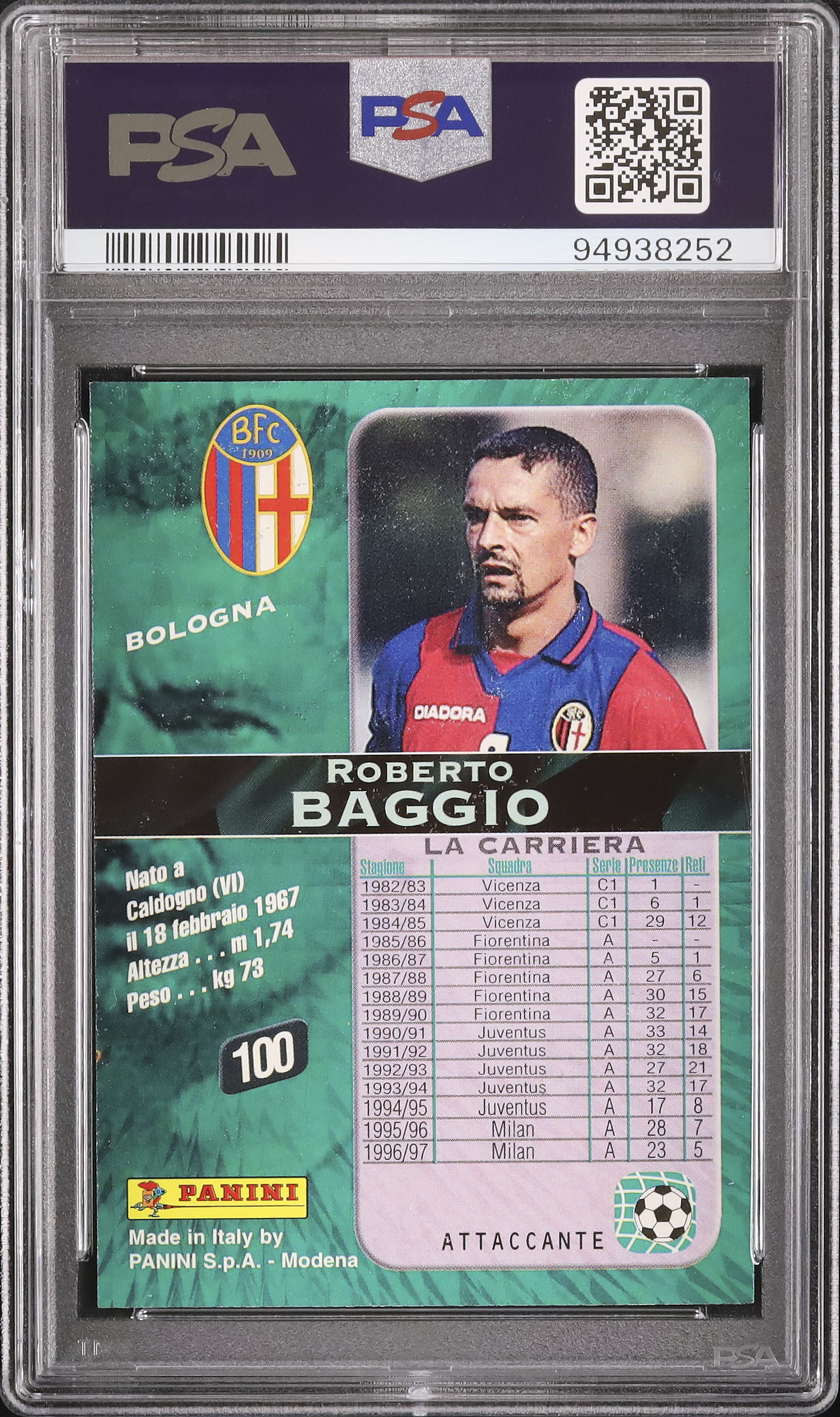 ROBERTO BAGGIO 2500枚限定カード ROBERTO BAGGIO 2500枚限定カード ROBERTO BAGGIO 2500枚限定