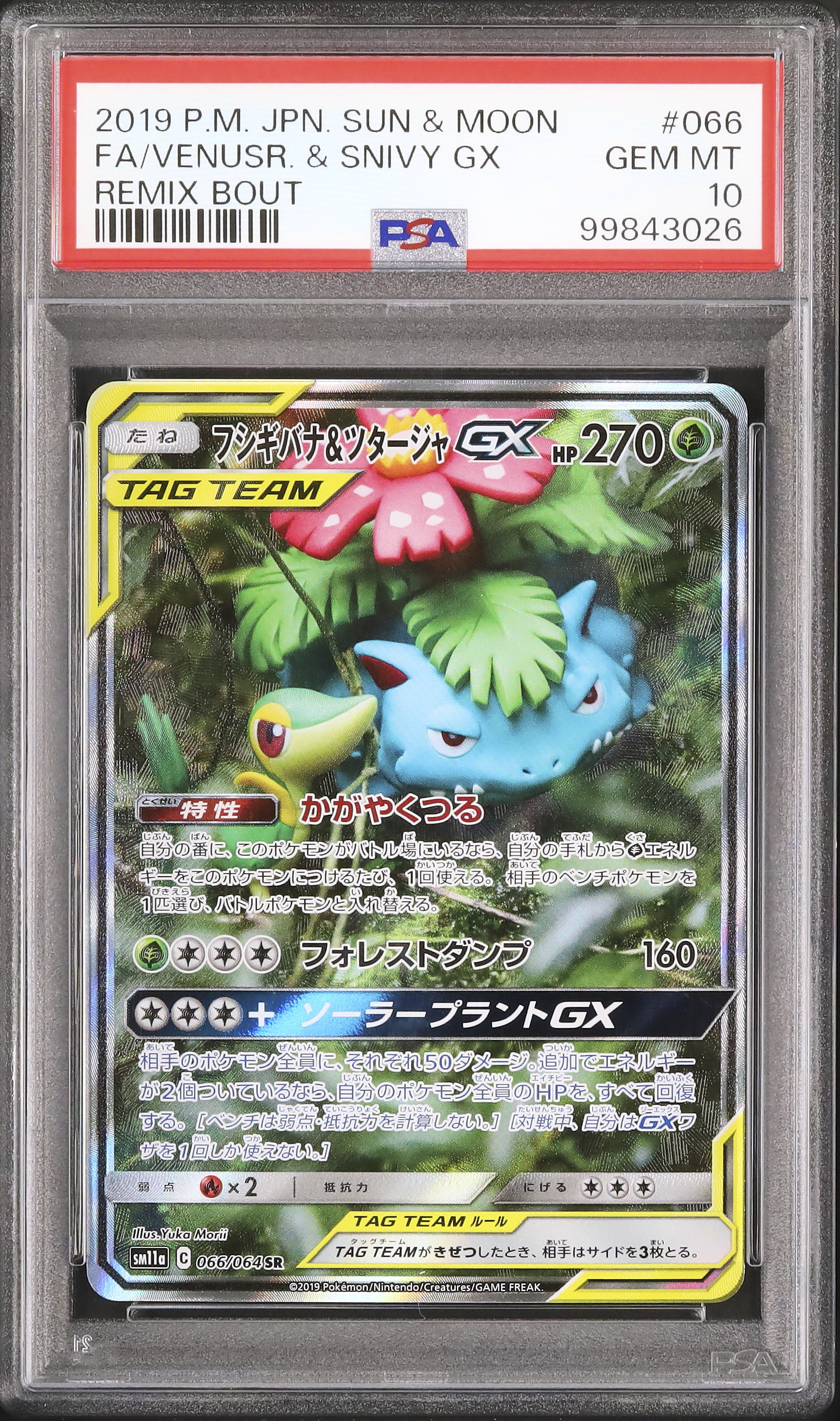 2019 Venusaur & Snivy GX PSA 10 SA
