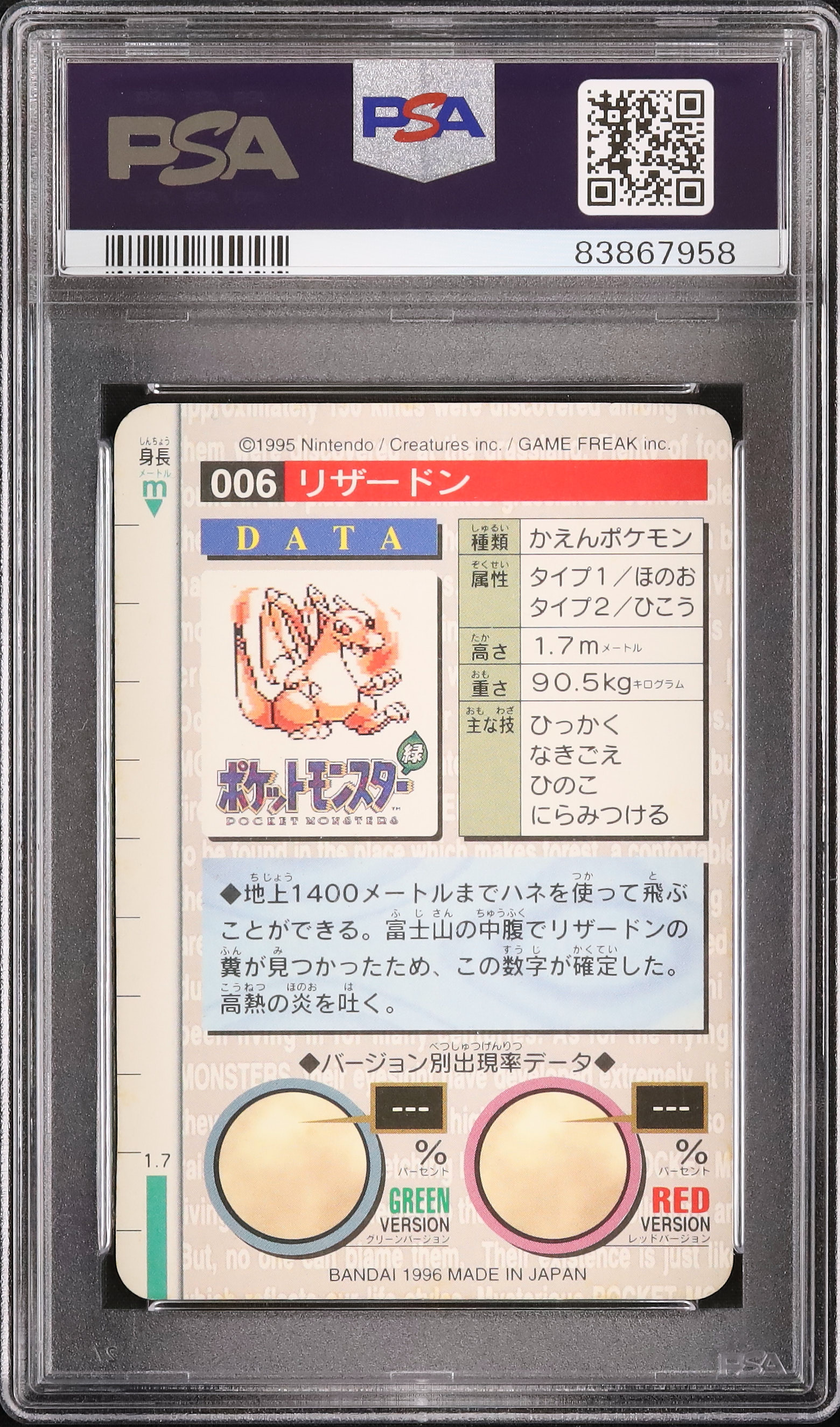 ポケモンカードカードダス1996 リザードン