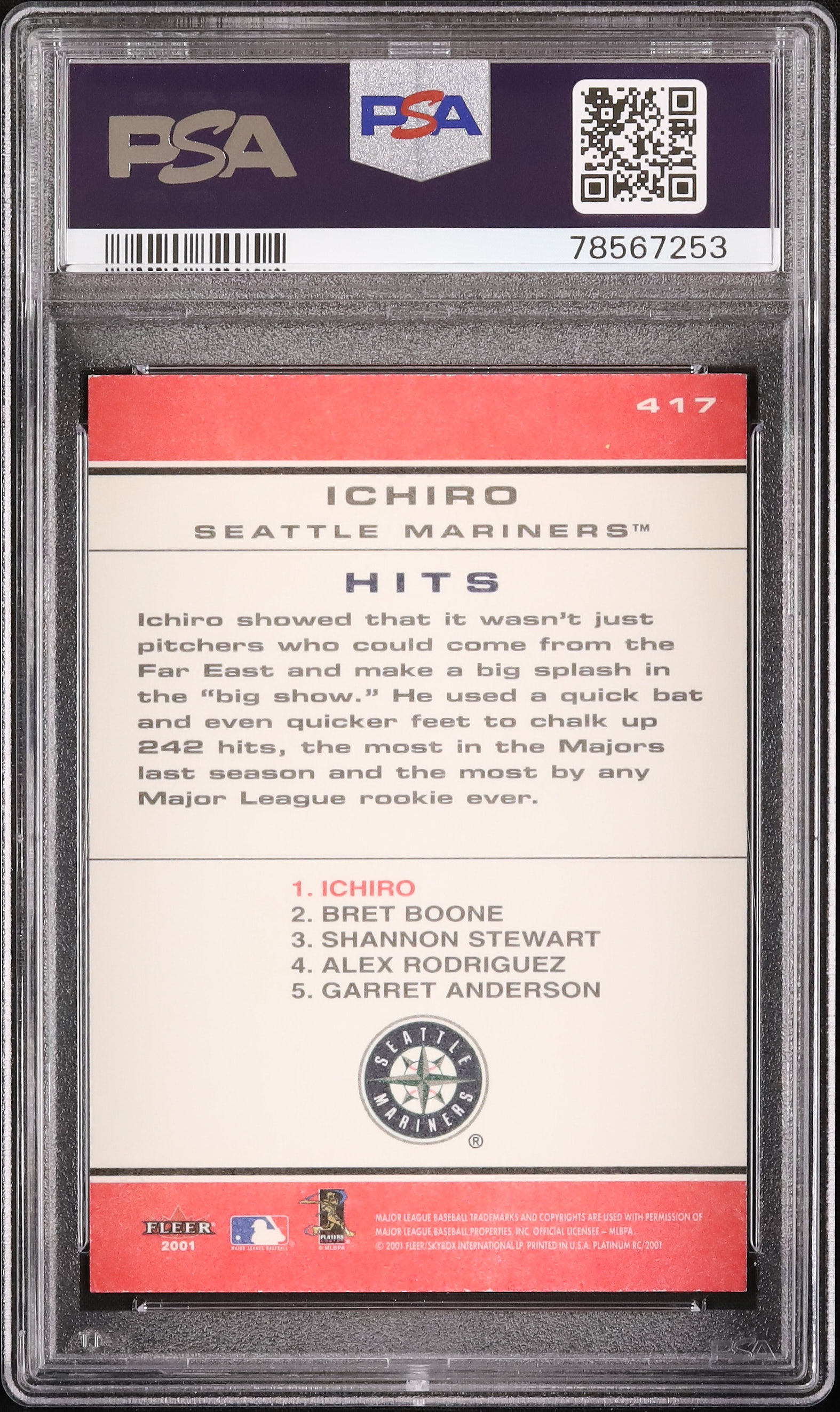 2001 イチロー PSA 9 - カルドバ