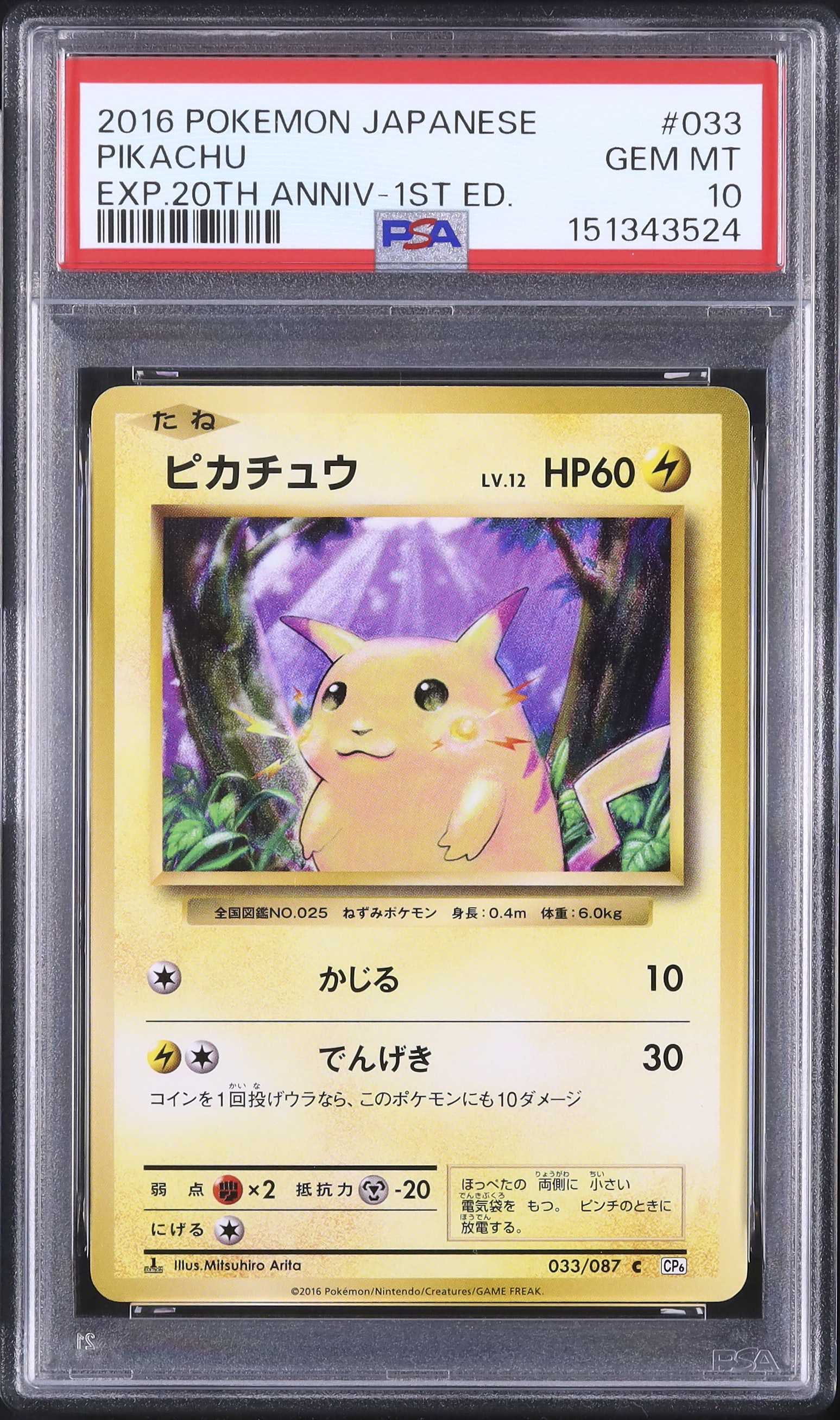 2016 ピカチュウ PSA 10 1st エディション - カルドバ
