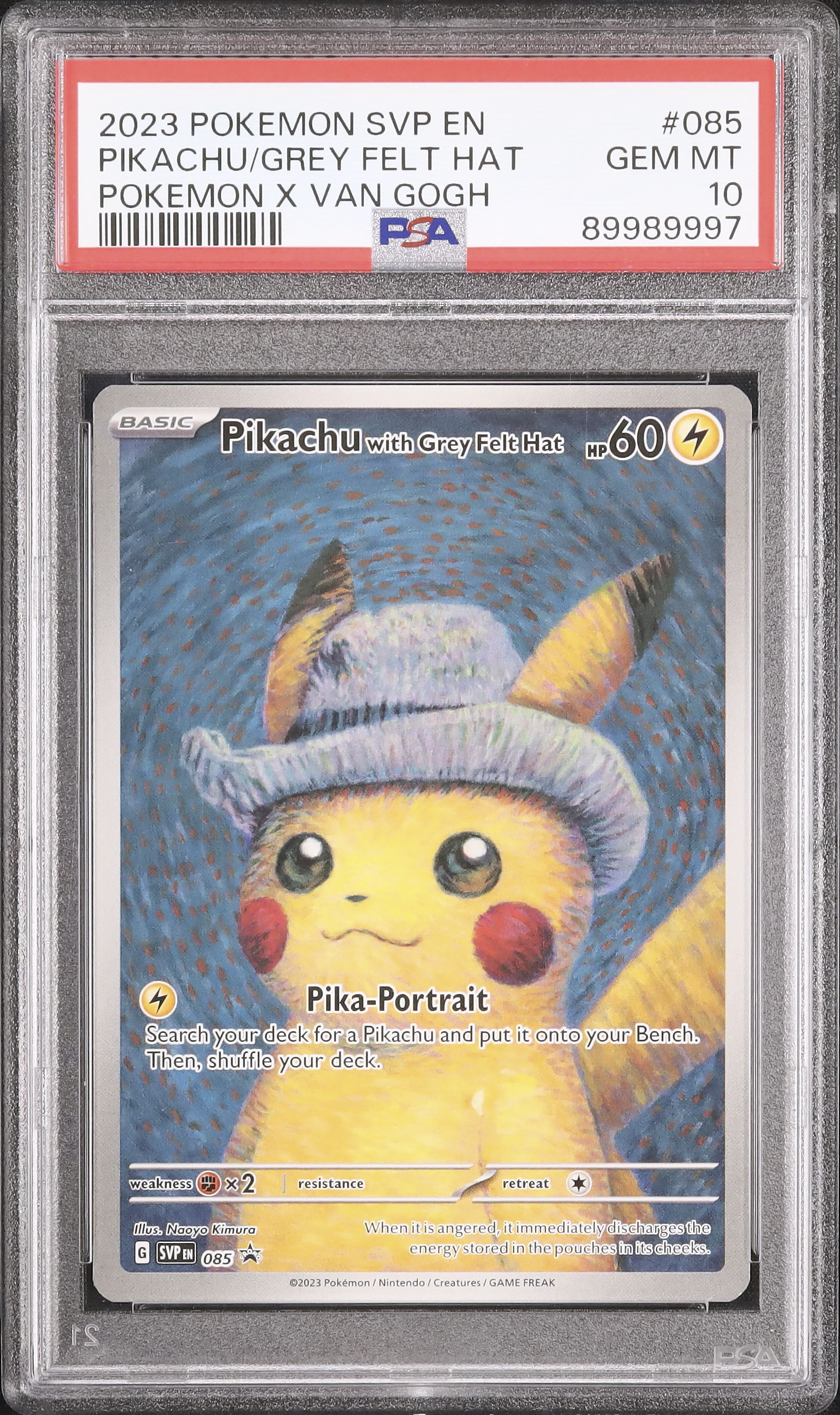 2023年GREY FELT HAT ゴッホピカチュウ　PSA10 PSA10鑑定済〕Pikachu with Grey Felt Hat(未開封/ゴッホピカチュウ