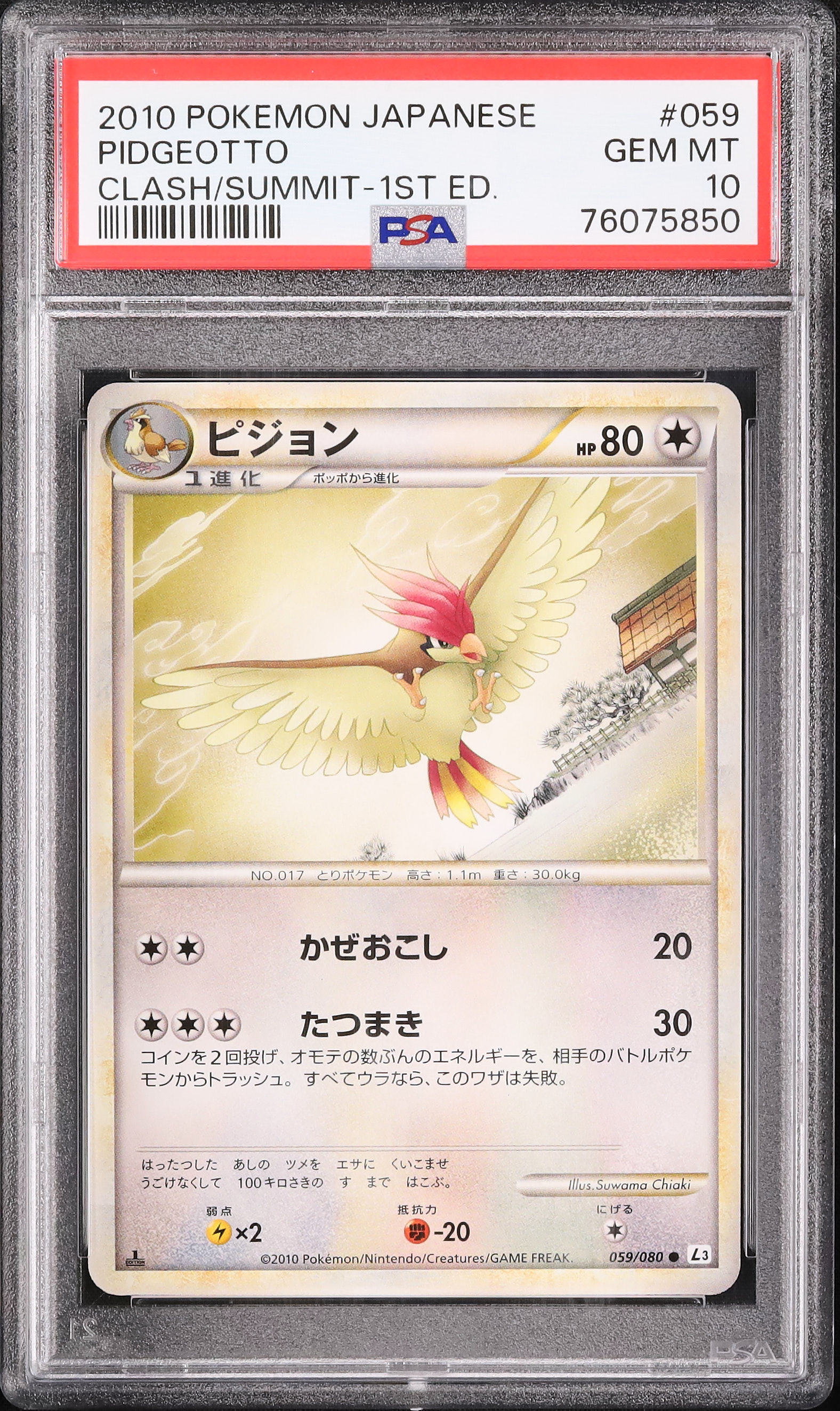 2010 Pidgeotto PSA 10 1st Edition