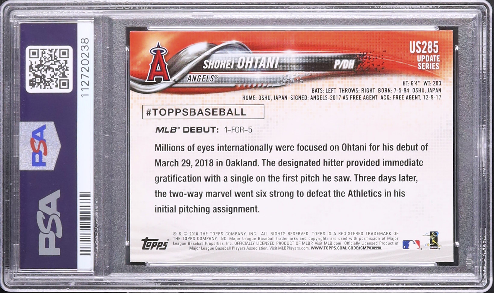 2018 大谷翔平 PSA 10 RC - カルドバ