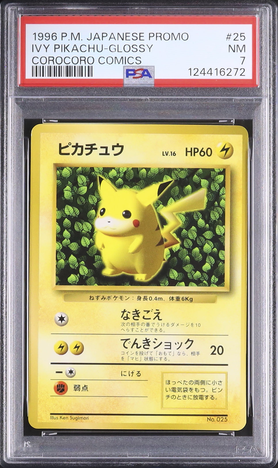 ivy glossy pikachu ピカチュウ 旧裏 1996 1996 Ivy Pikachu PSA 7 Glossy - Cardova Japan