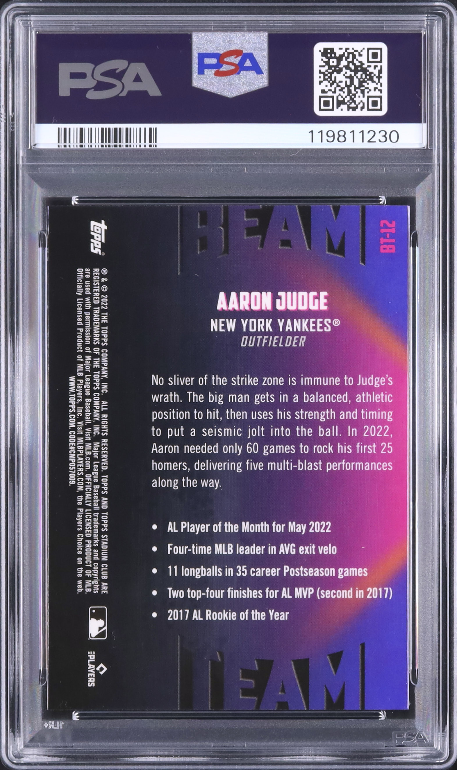 2022 アーロン・ジャッジ PSA 10 - カルドバ