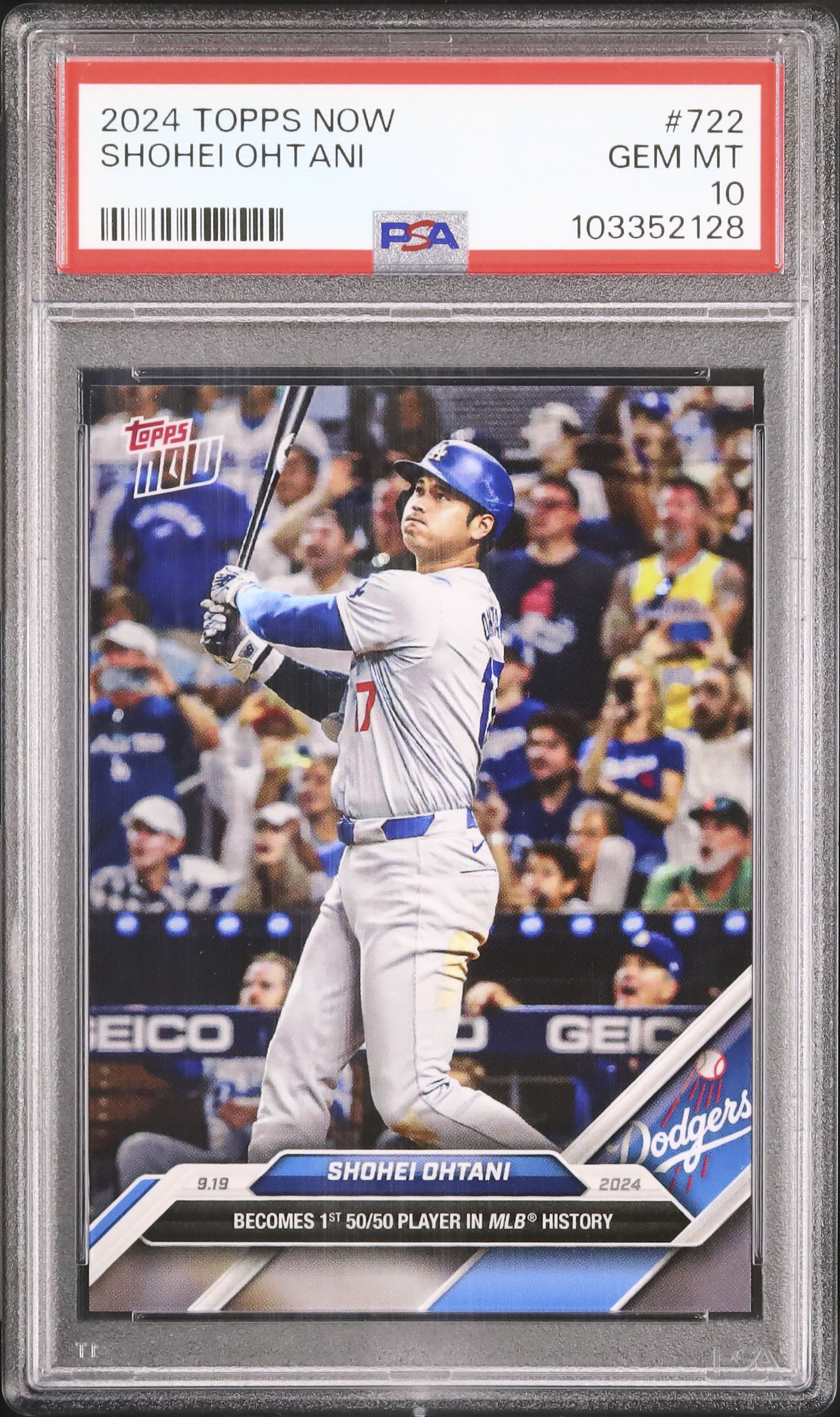 大谷翔平2024 TOPPS NOW GEM MINT PSA 10 ドジャース 2024 大谷翔平 PSA 10 - カルドバ