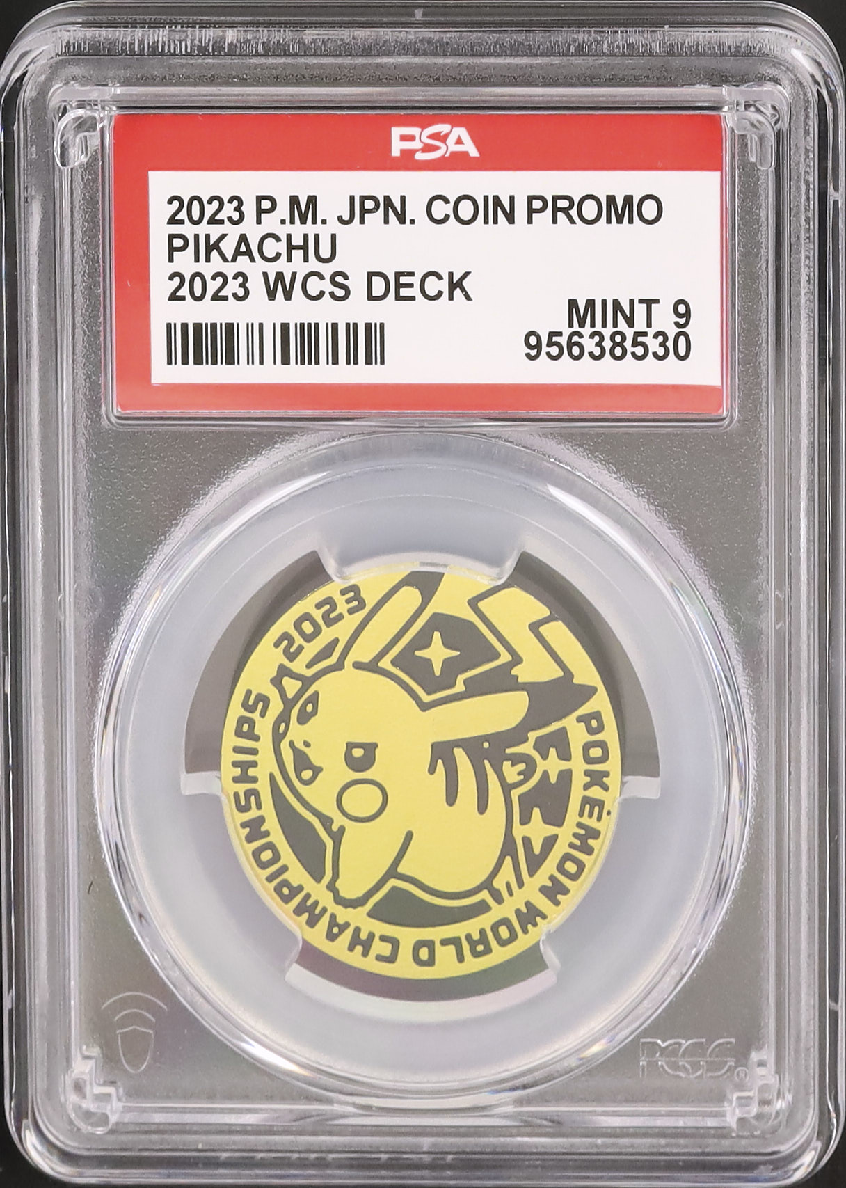 wcs2023世界大会 日本横浜記念 金属コイン ピカチュウ PSA鑑定9点 2023 Pikachu PSA 9 Coin - カルドバ