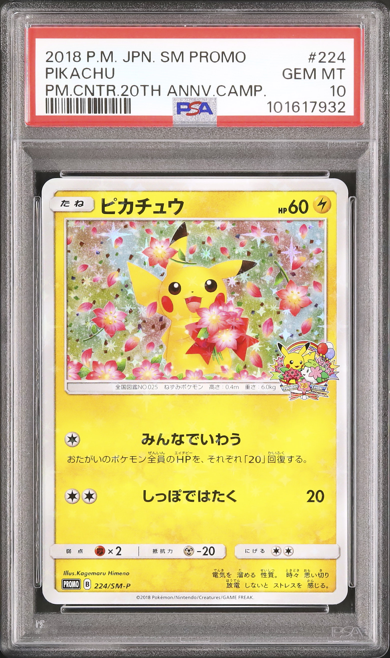 2018 Pikachu PSA 10 