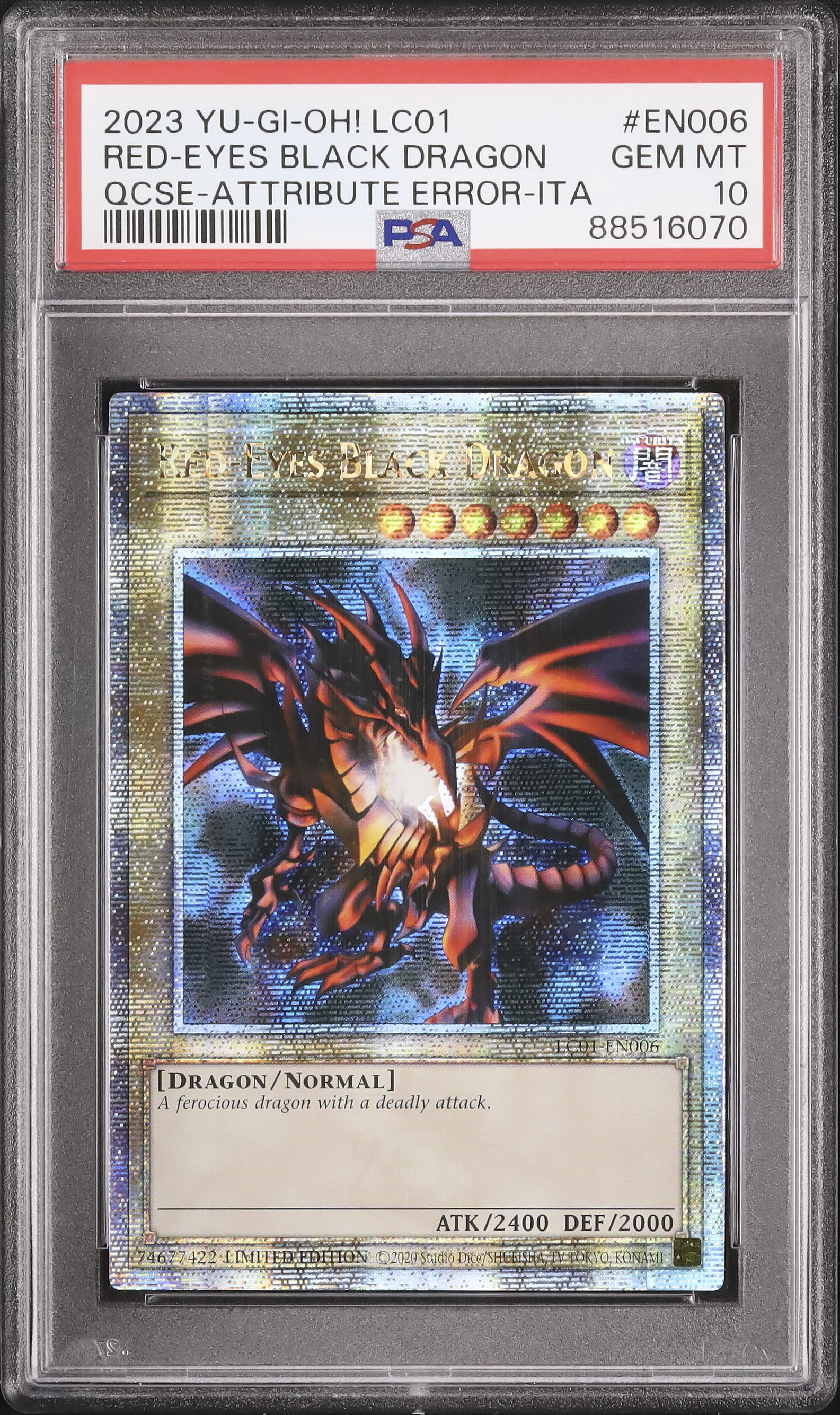 2023 Red-Eyes Black Dragon PSA 10 Error(Italian Attribute