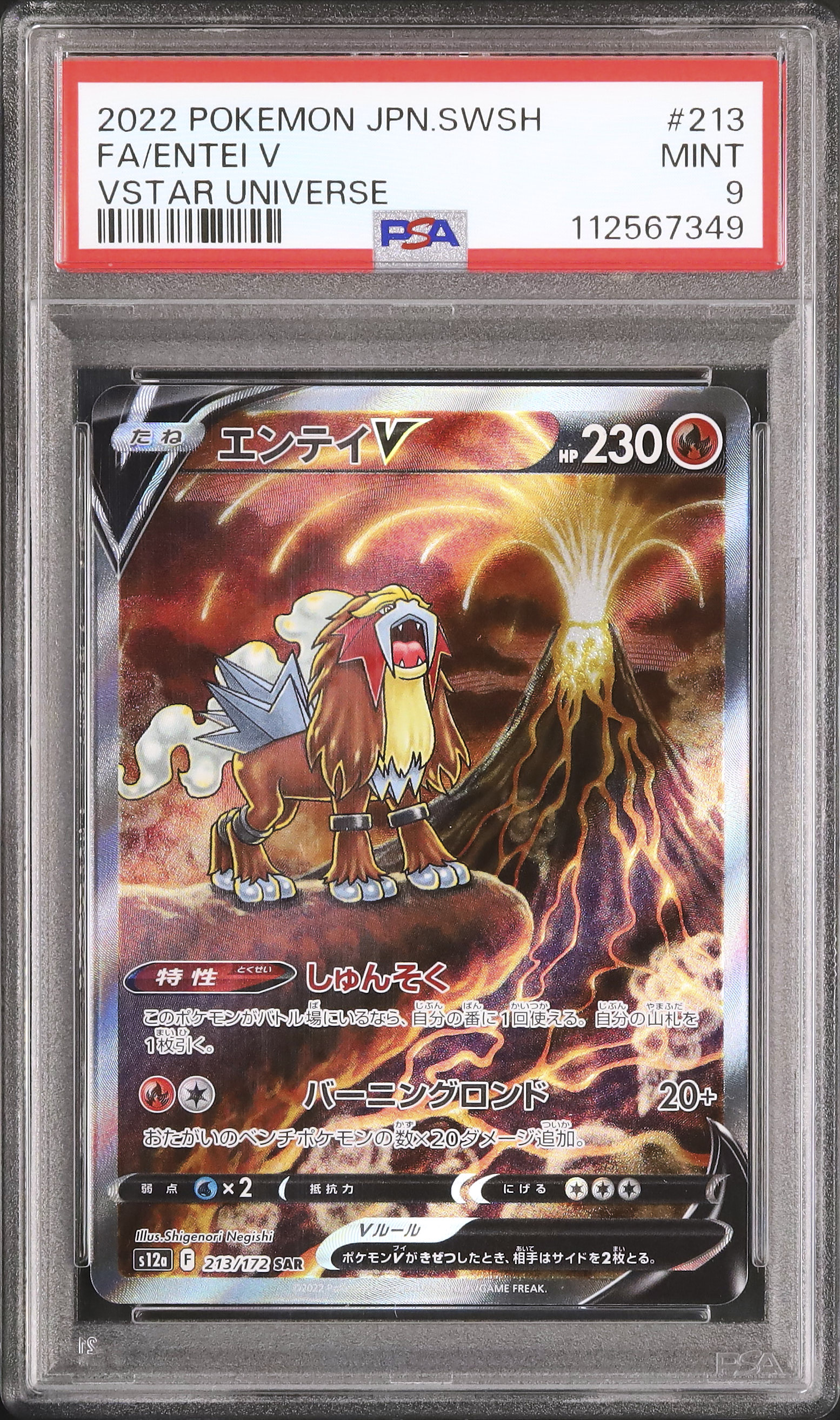 ポケモンカード　エンテイ　スター　psa9 2022 エンテイV PSA 9 フルアート - カルドバ