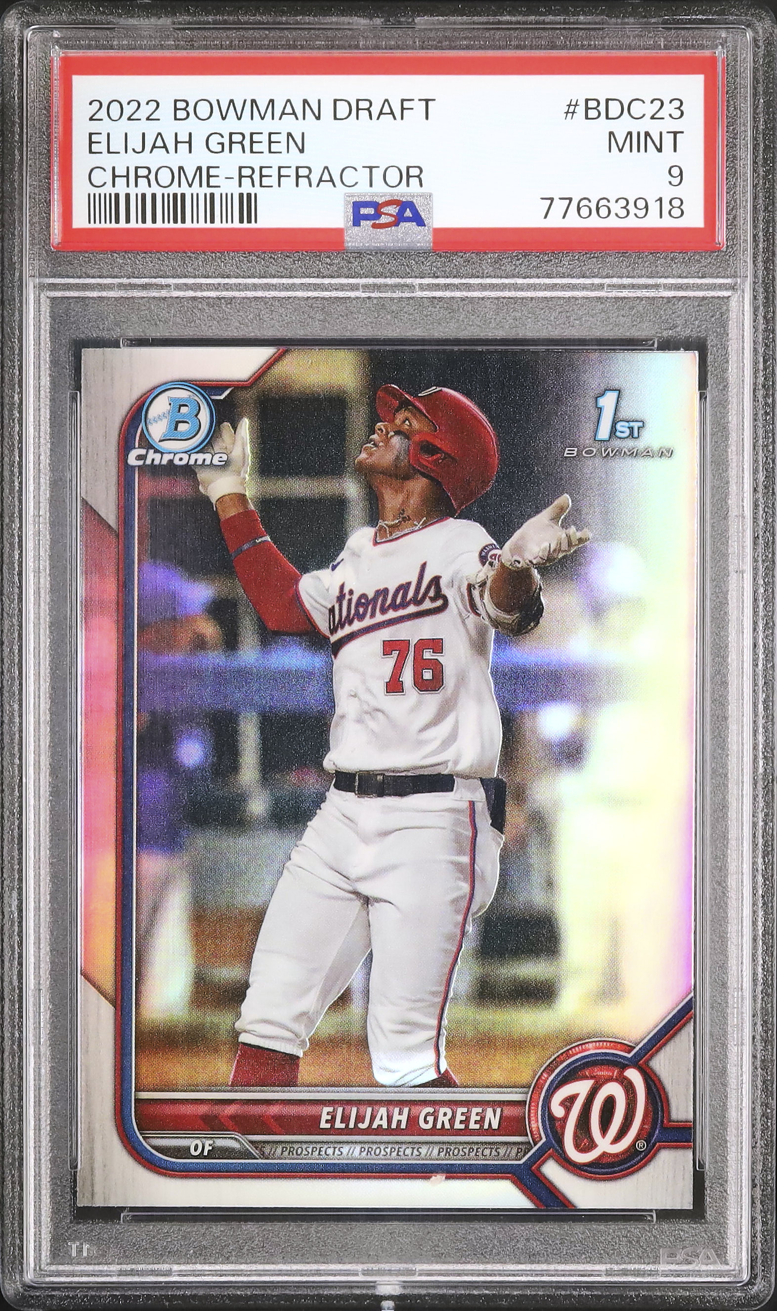 2022 Elijah Green PSA 9 Refractor