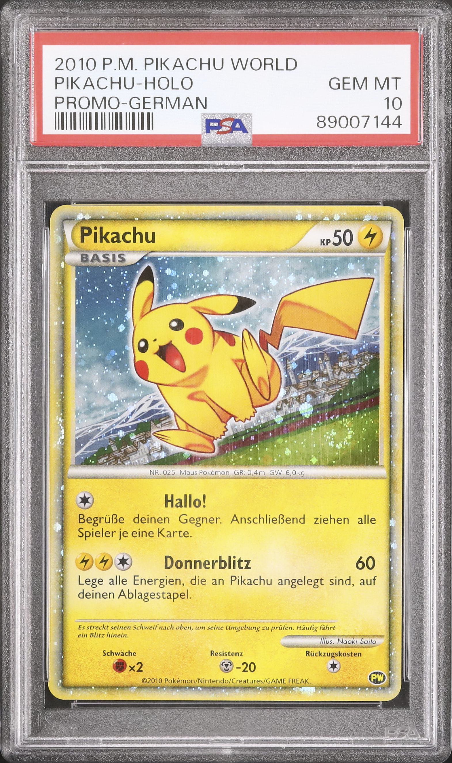 【PSA10】ピカチュウワールド ポルトガル PIKACHU WORLD Pokemon Card Pikachu Pokemon World Portugese PSA 10 2010