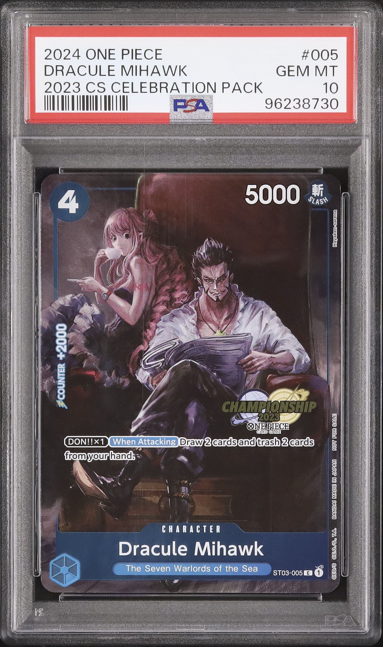 2024 Dracule Mihawk PSA 10 Alternate Art - Cardova Japan