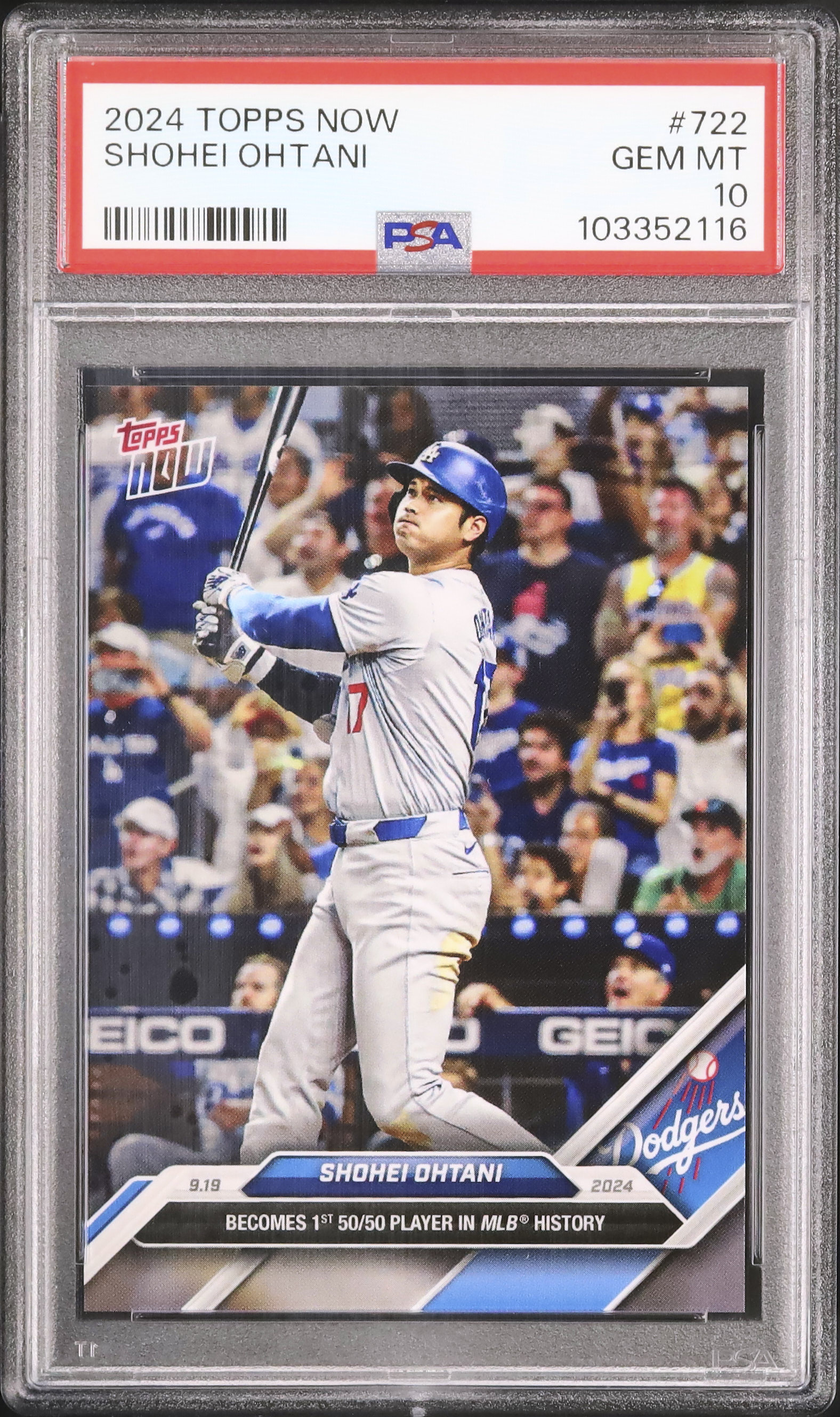 大谷翔平 本物保証 2024/9/19 50-50達成試合チケットPSA認証10 2024 大谷翔平 PSA 10 - カルドバ