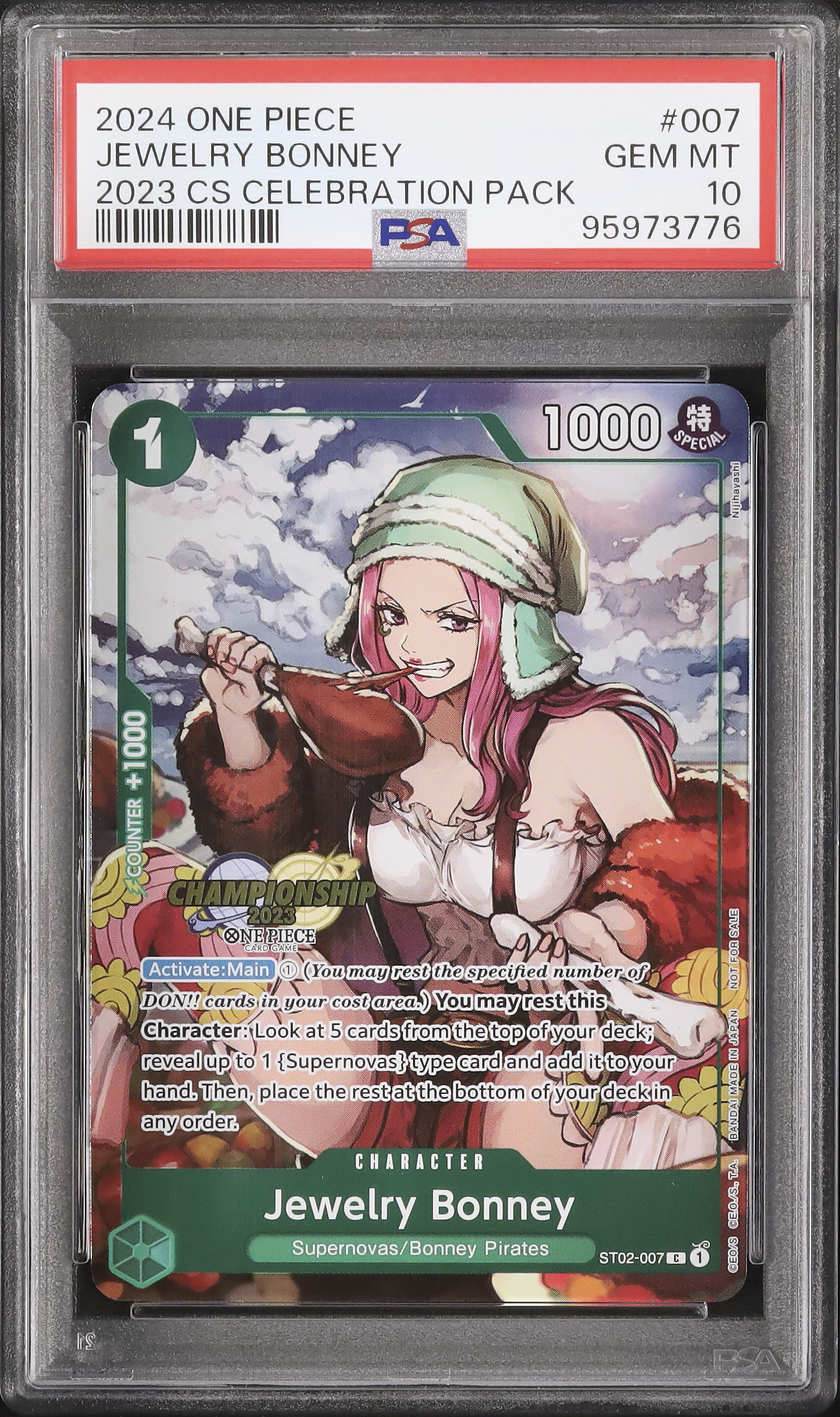 2024 ONE PIECE ジュエリー・ボニー #007（お気に入り】 PSA10