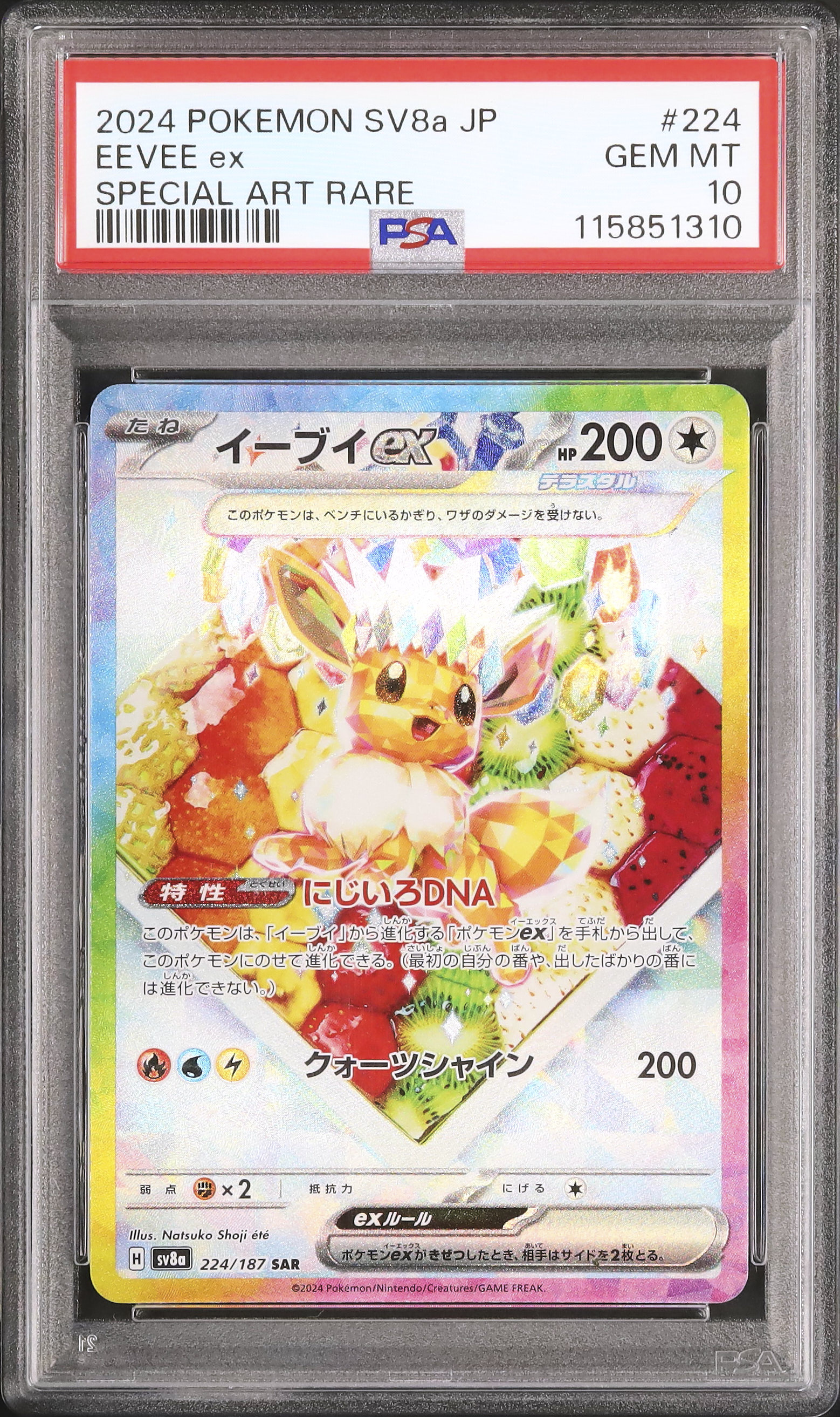 イーブイ ex #224 GEM MT 10 イーブイEX PSA10 イーブイ ex #224 GEM MT 10 イーブイEX PSA10