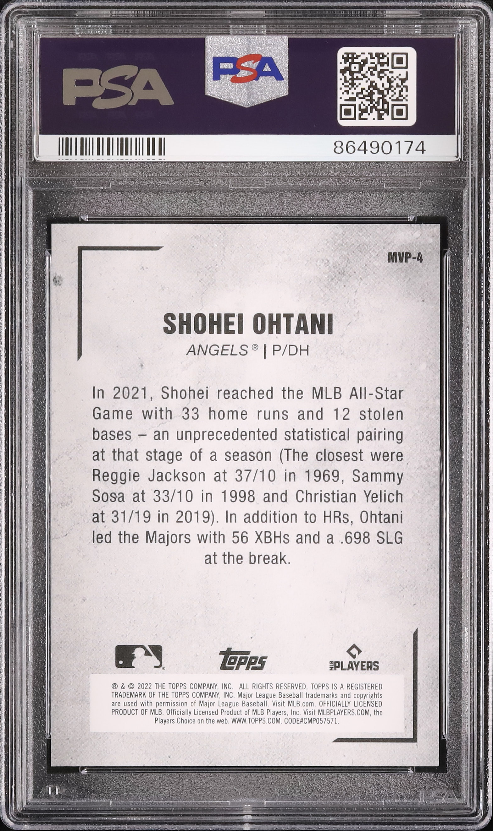 2022 大谷翔平 PSA 9 - カルドバ