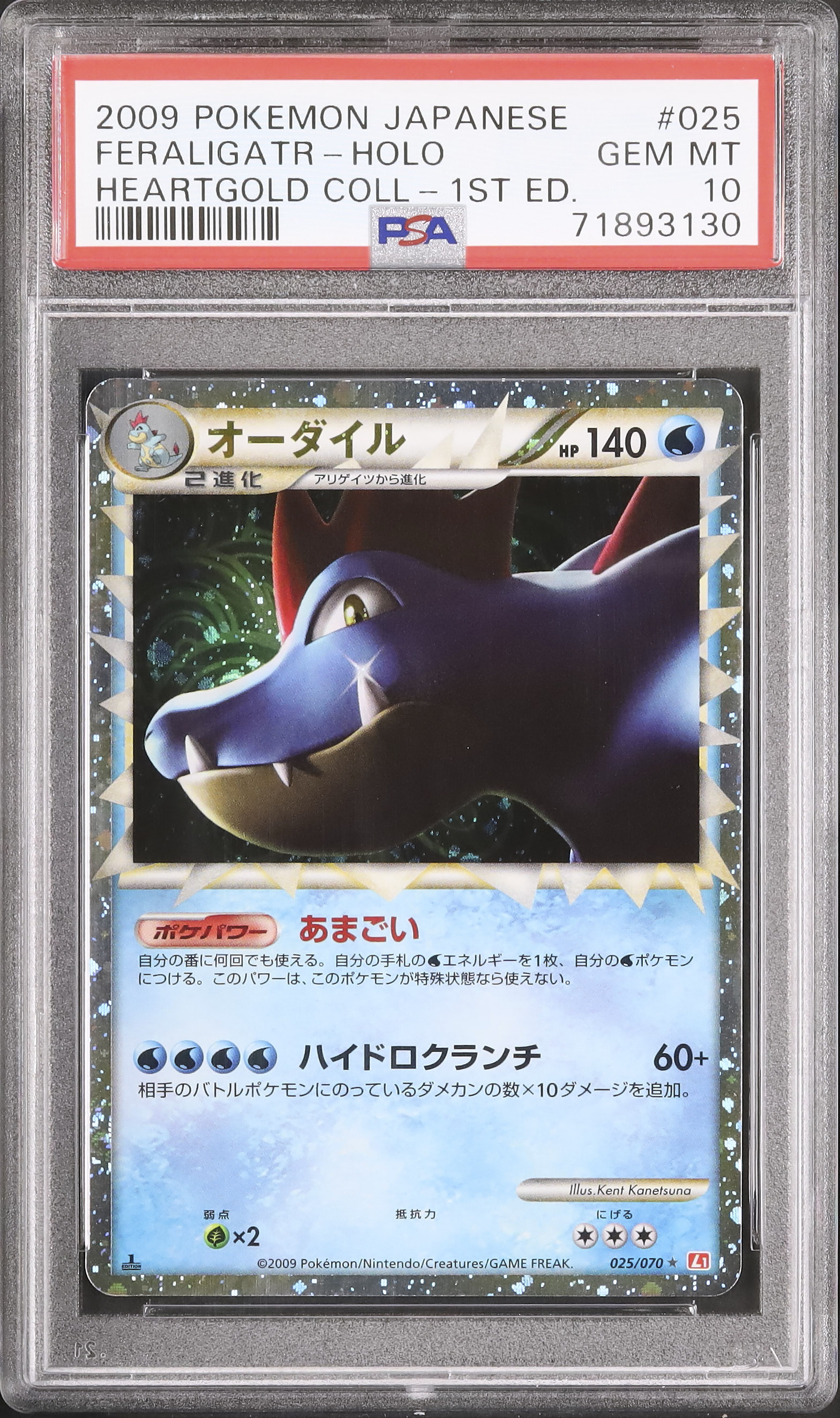 2009 Feraligatr PSA 10 1st Edition - Cardova Japan
