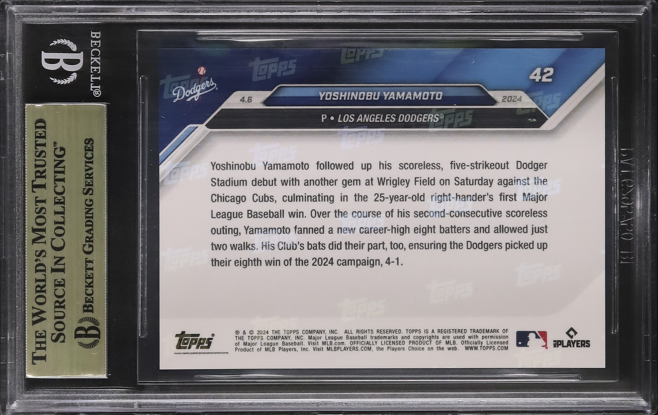 2024 山本由伸 BGS 10 RC - カルドバ