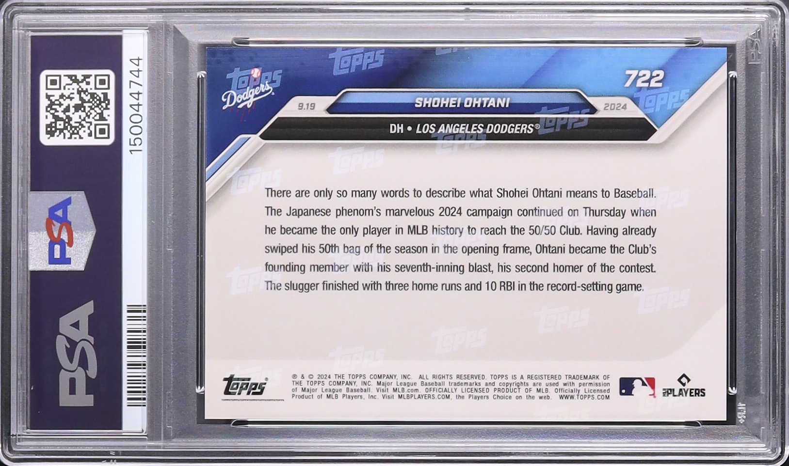 2024 大谷翔平 PSA 10 - カルドバ