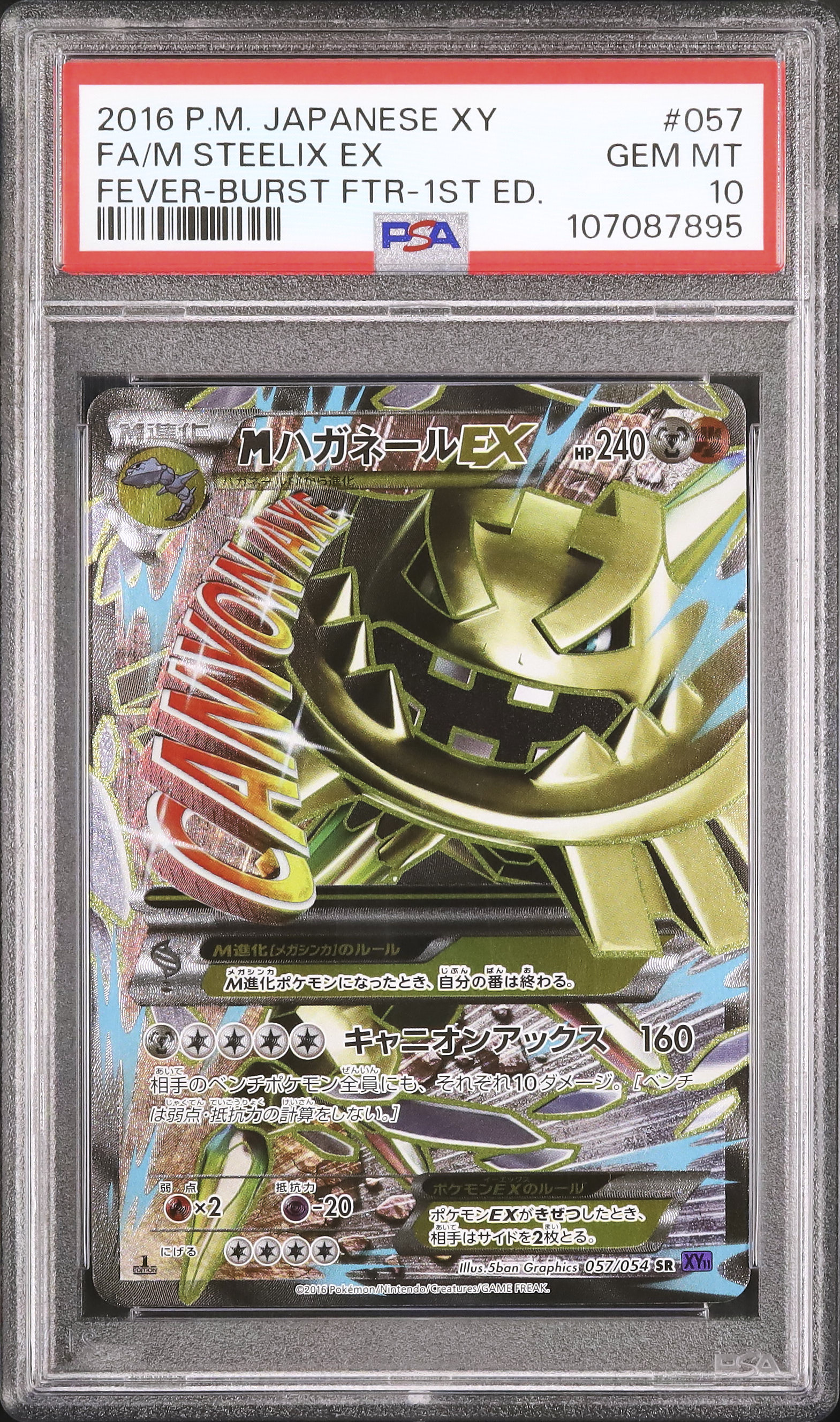 ポケモンカード　ハガネール　ex psa10 2016 MハガネールEX PSA 10 1st エディション - カルドバ