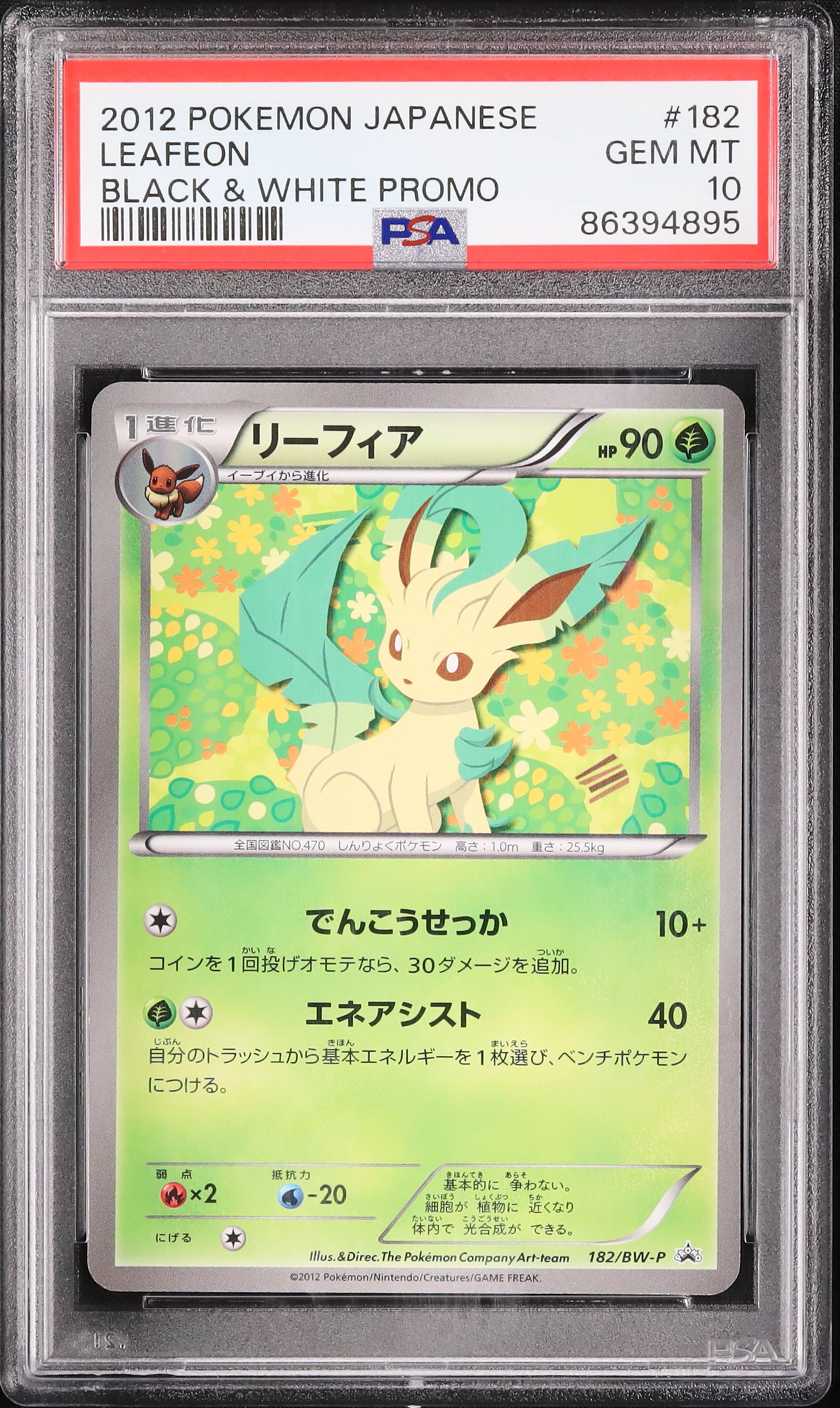 PSA10 リーフィア プロモ イーブイコレクション BW 182 2012