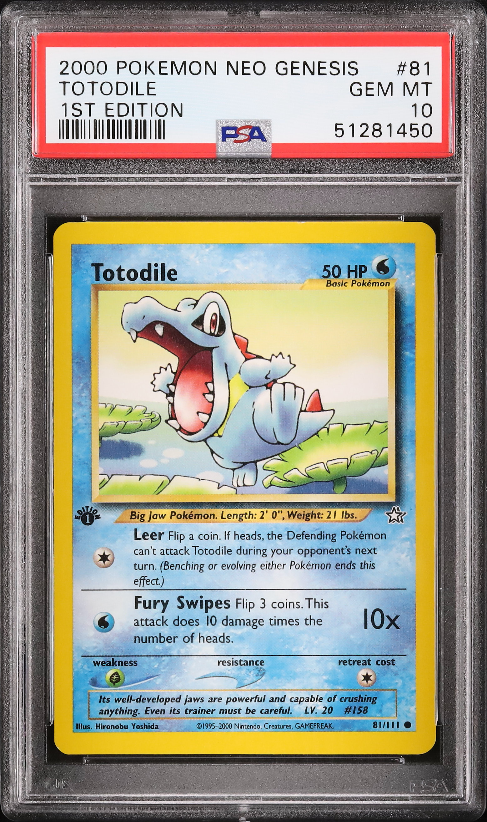 2000年 エネルギーチャージ PSA10 世界に3枚　GEM MT10 PSA10鑑定済〕無色2個エネルギー(Classicキラ/CLF)【-】{032/032}