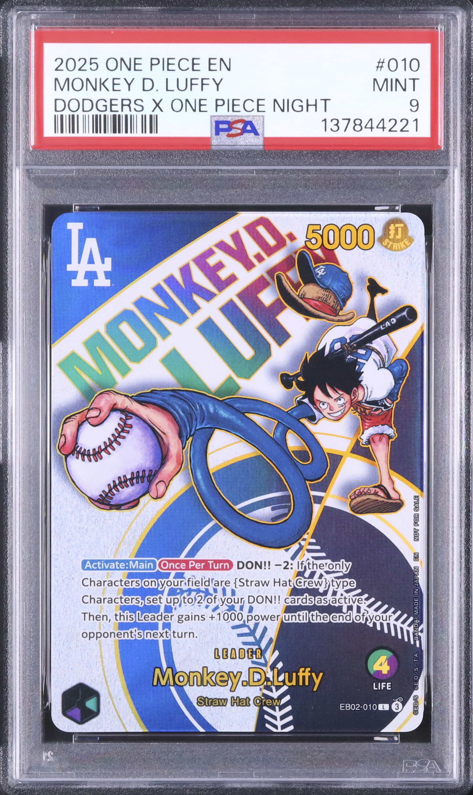 2025 モンキー・D・ルフィ PSA 9 絵違い - カルドバ