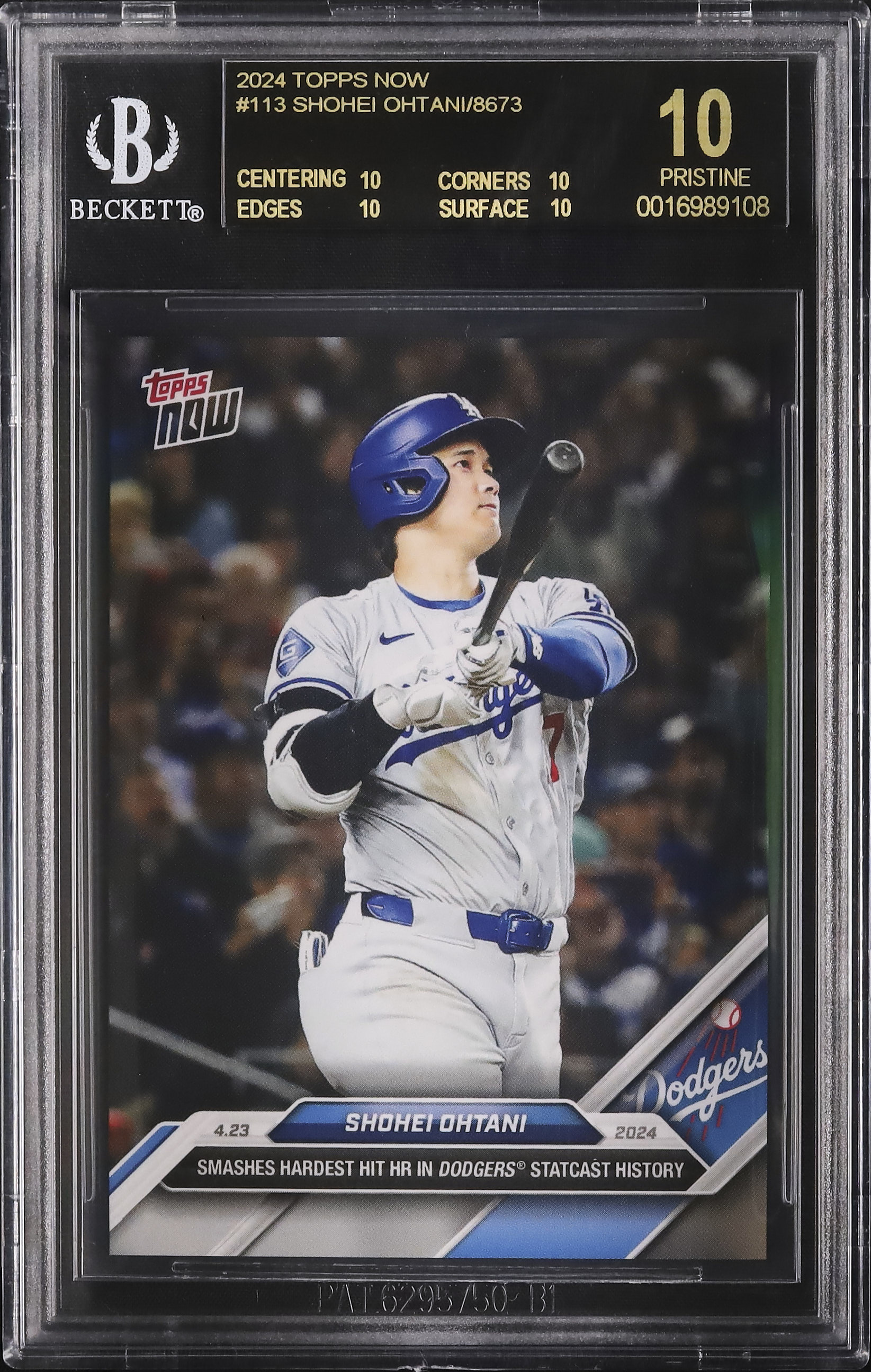 大谷翔平bgs10  ブラックラベル 大谷翔平 ブラックラベル BGS10 topps now WBC ドジャース